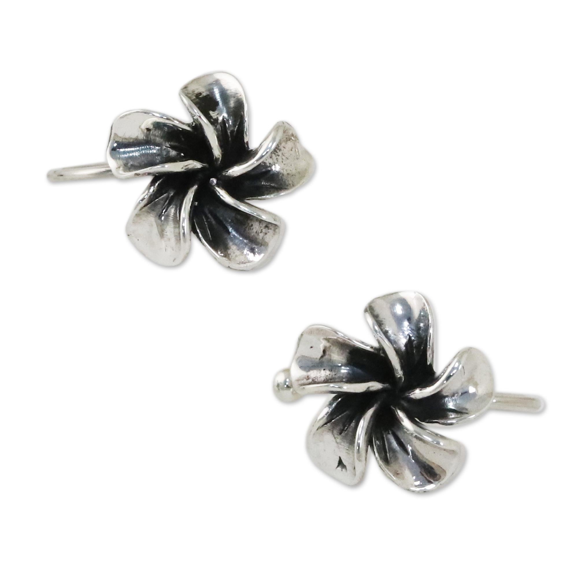 Premium Frangipani Spiral Ear Cuffs - Ultimate Elegance in Sterling Silver