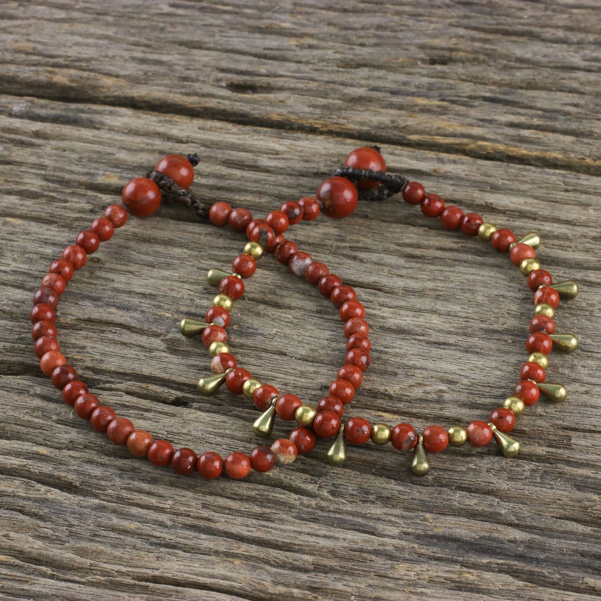 Premium Forever Jasper Beaded Bracelets - Handcrafted in Thailand (Pair)