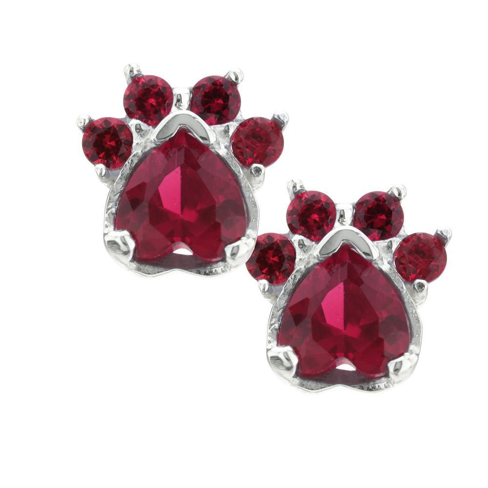 Premium Paw Print Birthstone Earrings | Fair Trade & Hypoallergenic