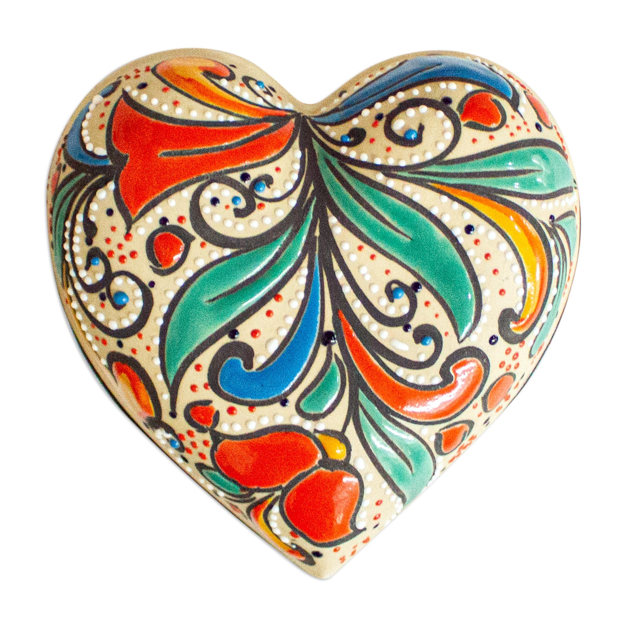 Premium Handcrafted Majolica Heart Jewelry Box - Unique & Artistic