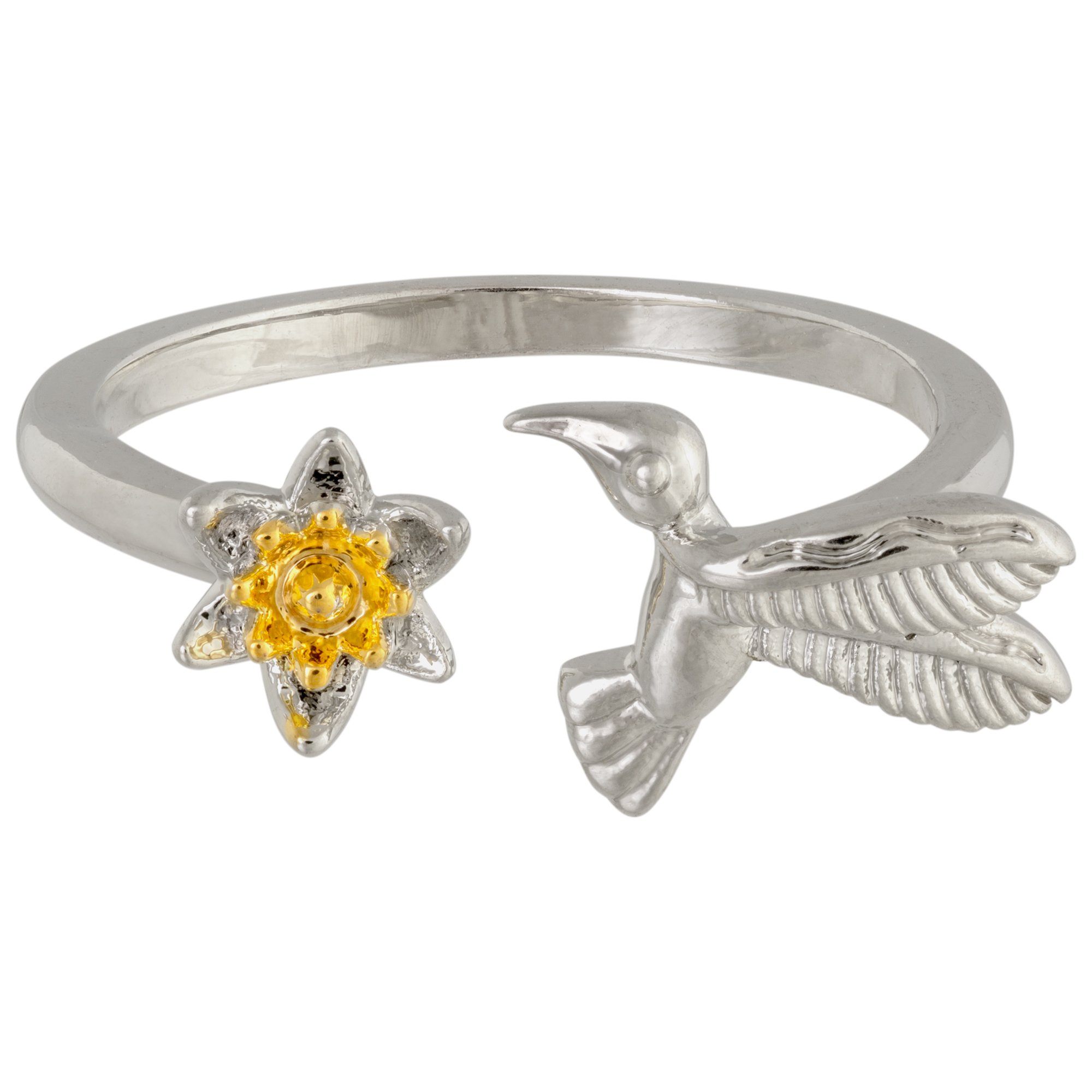 Premium Hummingbird Adjustable Ring - Ultimate Floral Elegance