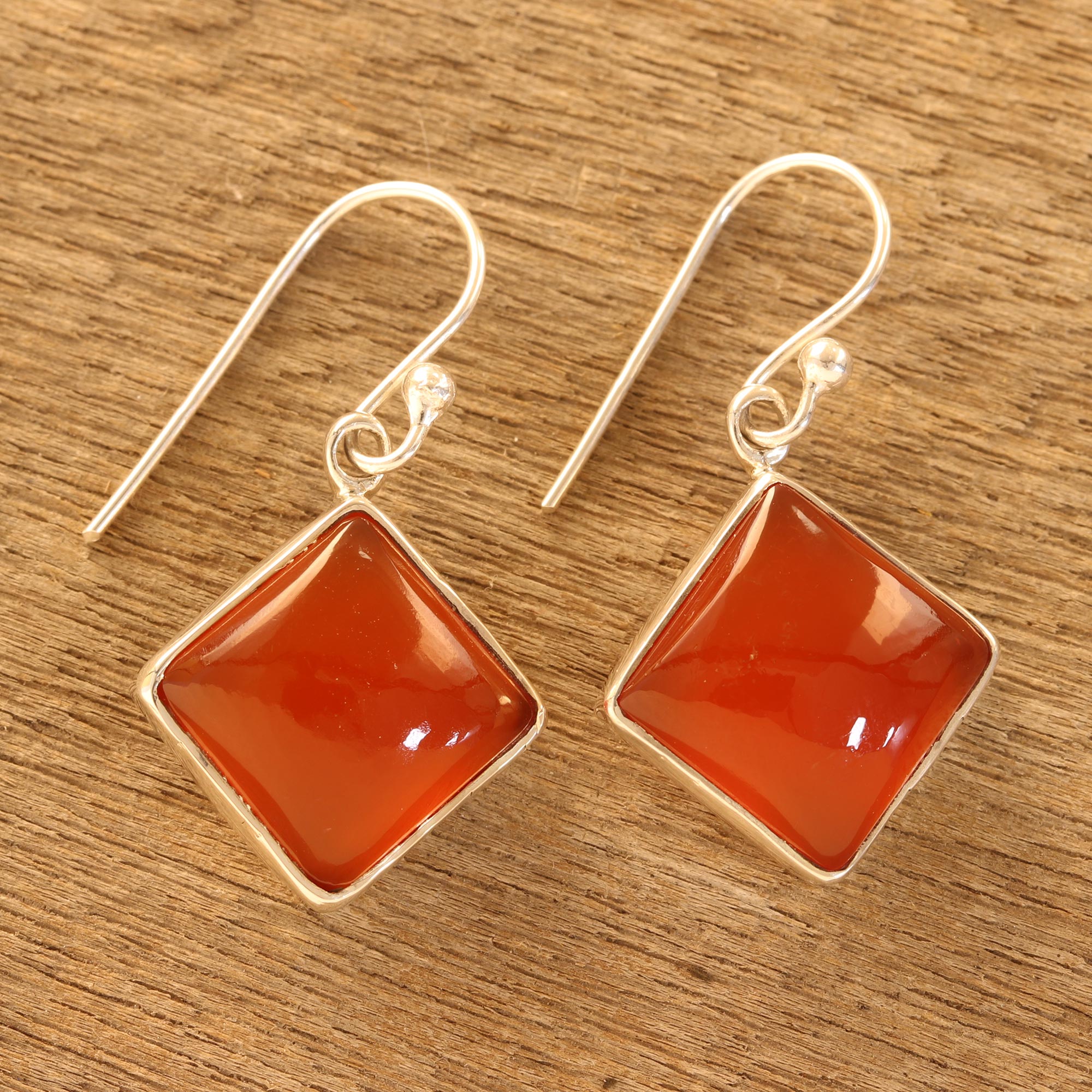 Premium Carnelian Dangle Earrings - Handcrafted Sterling Silver Jewelry