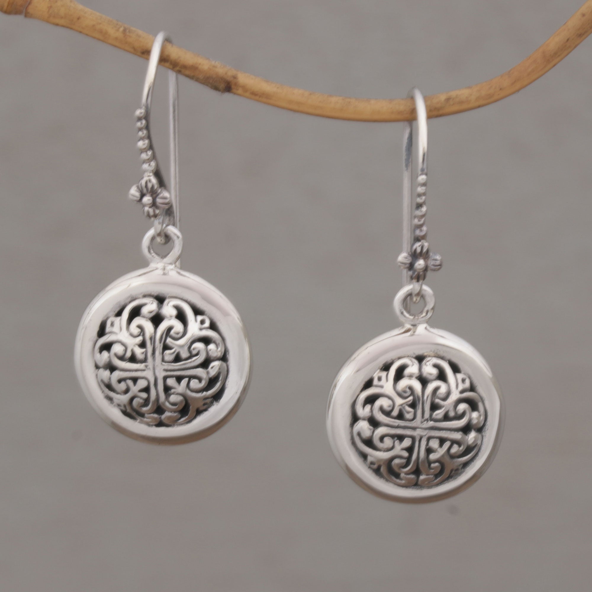 Premium Denpasar Moonbeams Sterling Silver Dangle Earrings – Handcrafted in Indonesia