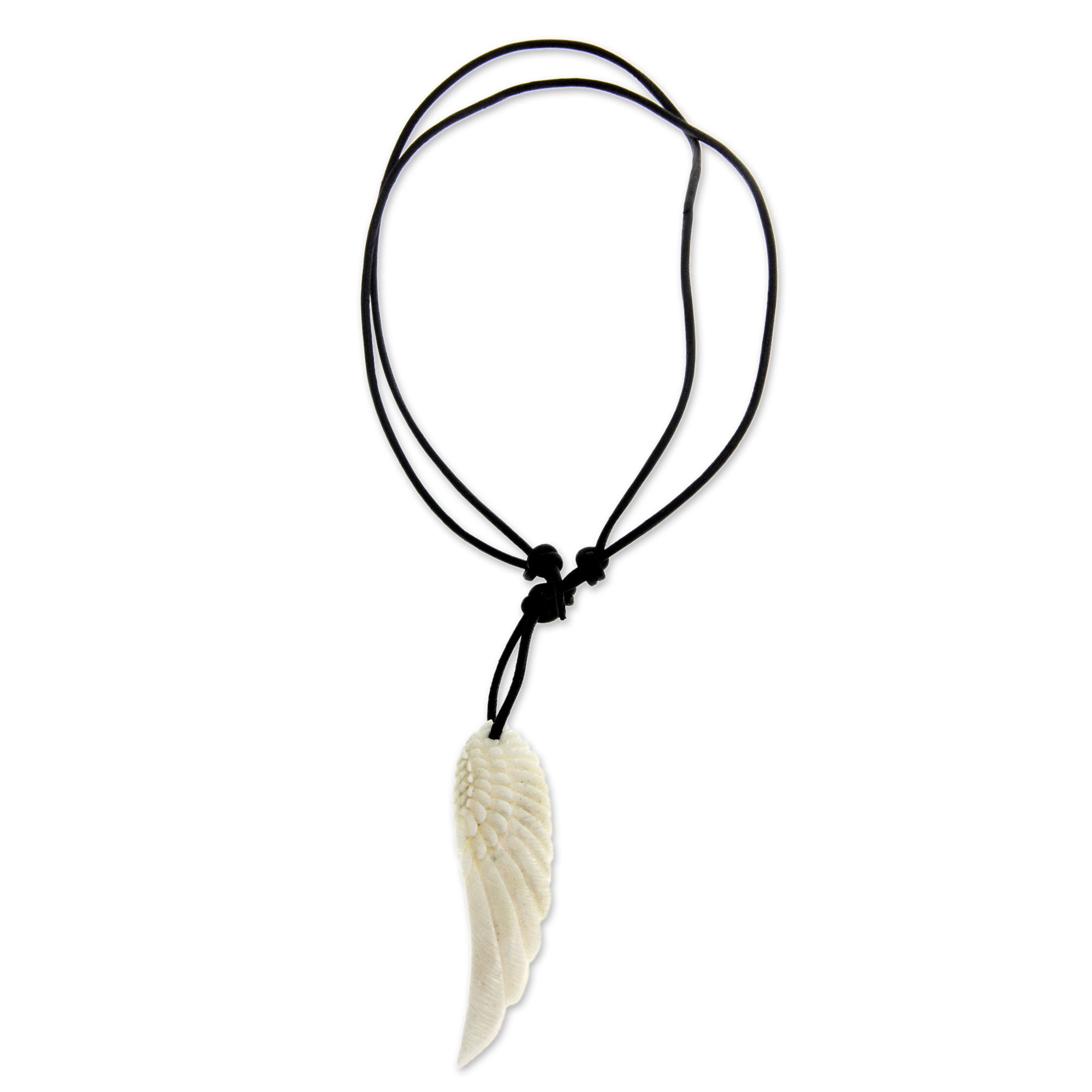 Premium Angel Wing Men's Leather Pendant Necklace