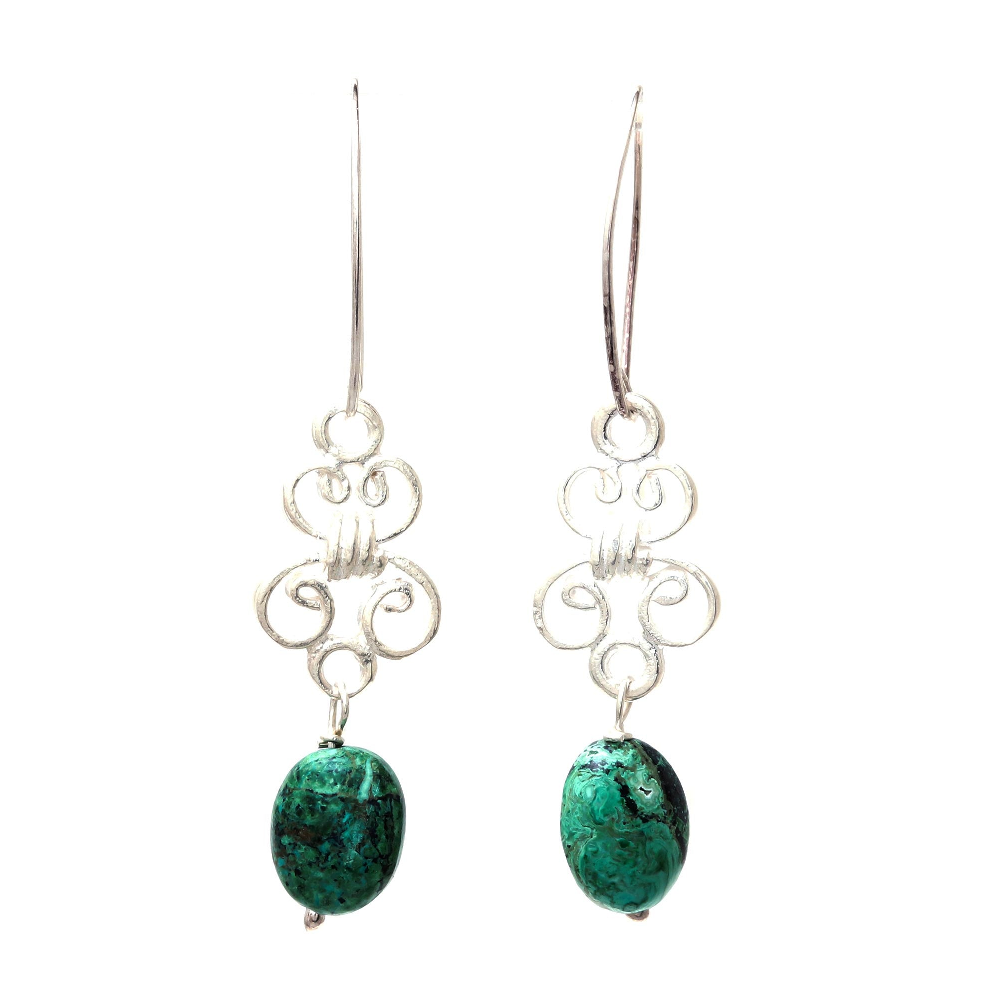 Premium Malachite Dangle Earrings - Elegant Wind Design