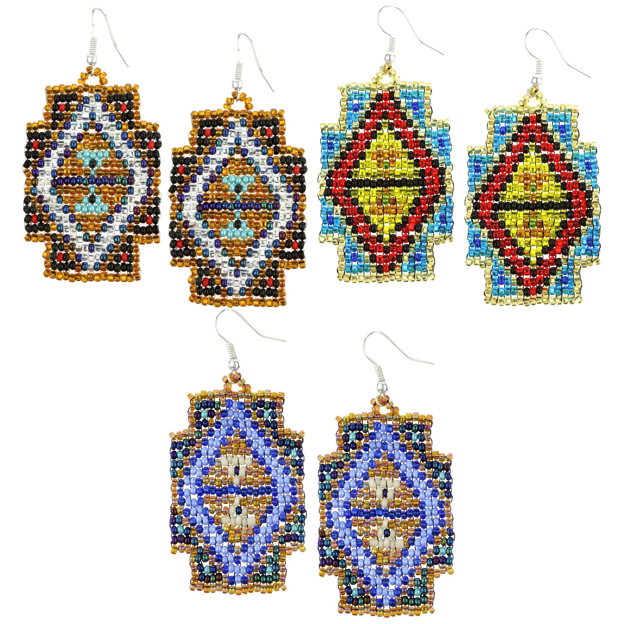 Premium Mayan Pyramid Beaded Earrings - Boho Chic Statement