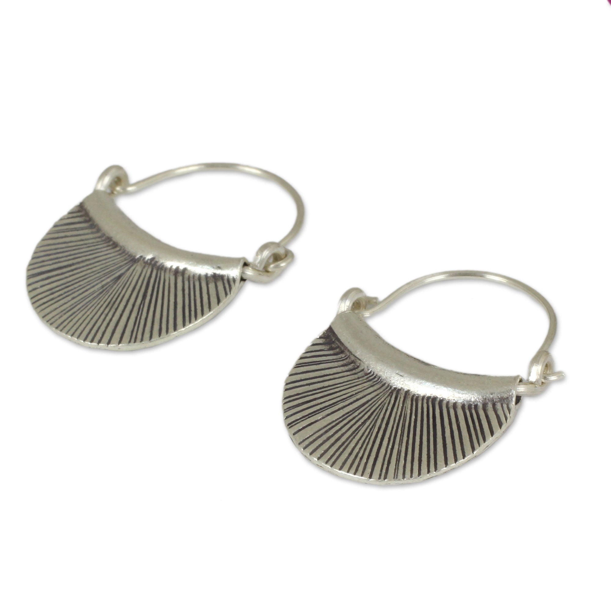 Premium Diva Silver Hinged Hoop Earrings - Modern Tribal Elegance