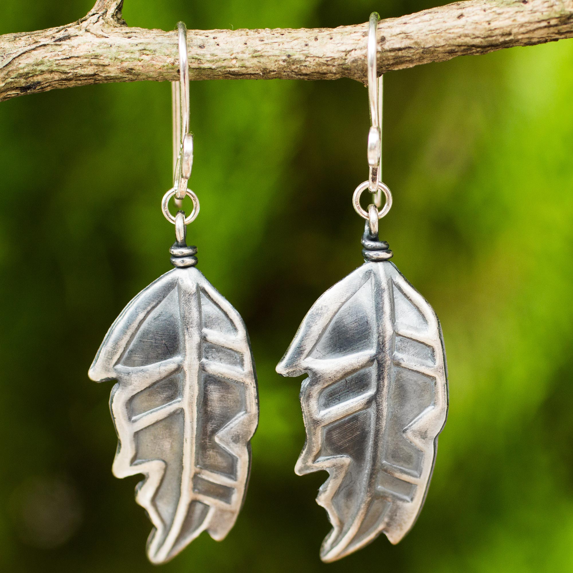 Premium Handmade Thai Leaf Earrings in 925 Sterling Silver