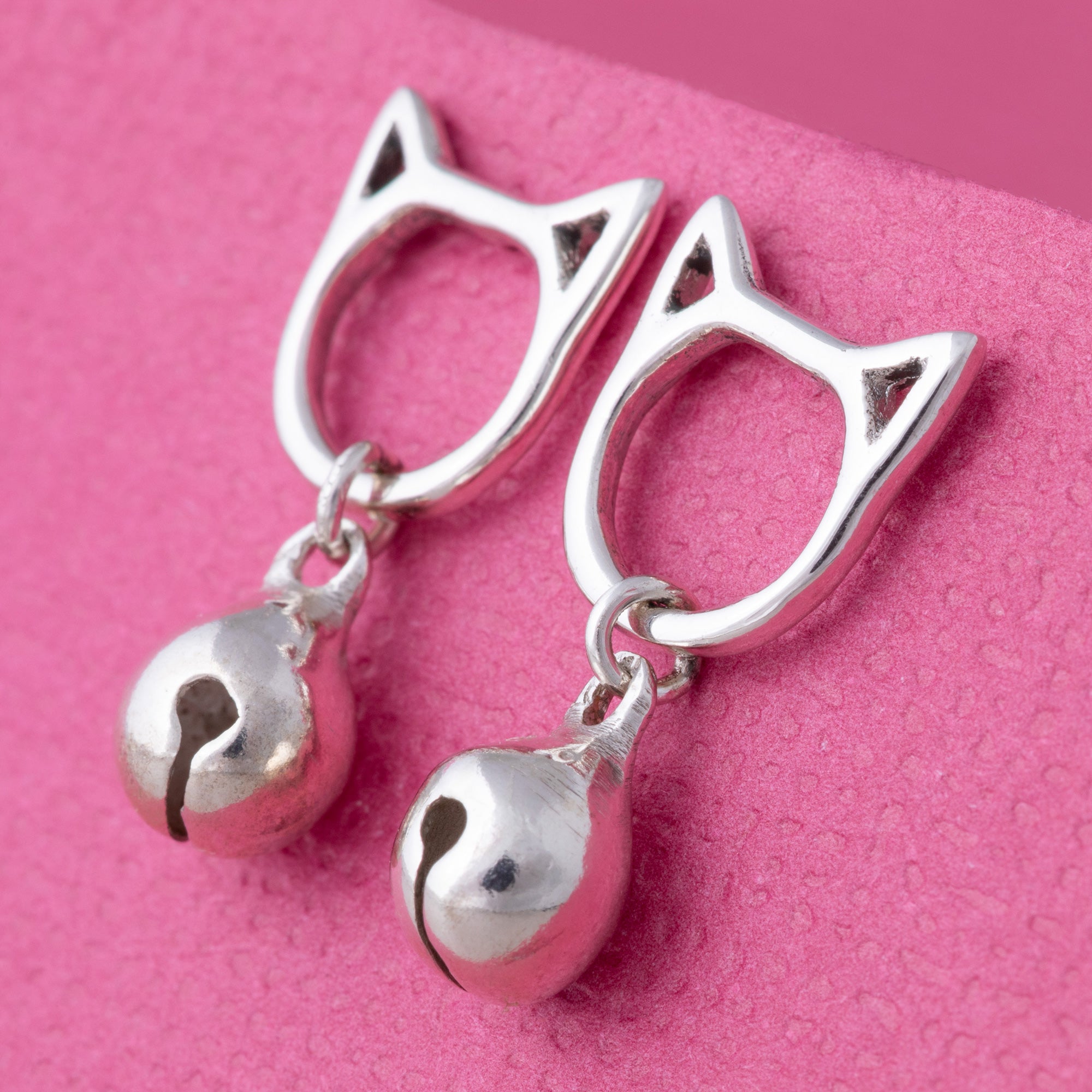 Premium Kitty Bell Sterling Silver Earrings - Ultimate Cat-Lady Accessory