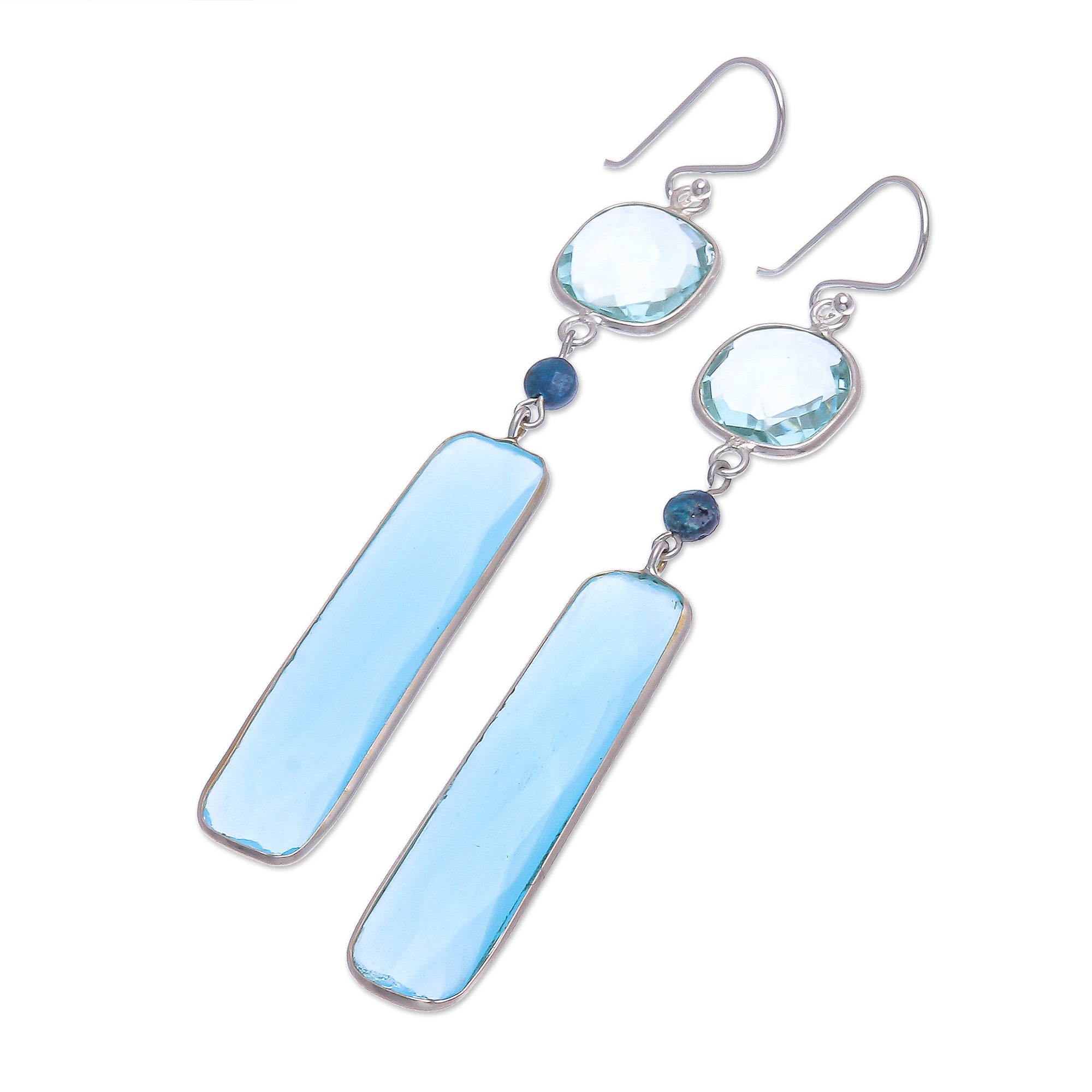 Ultimate Ice Queen Rhodium-Plated Chalcedony & Chrysocolla Dangle Earrings