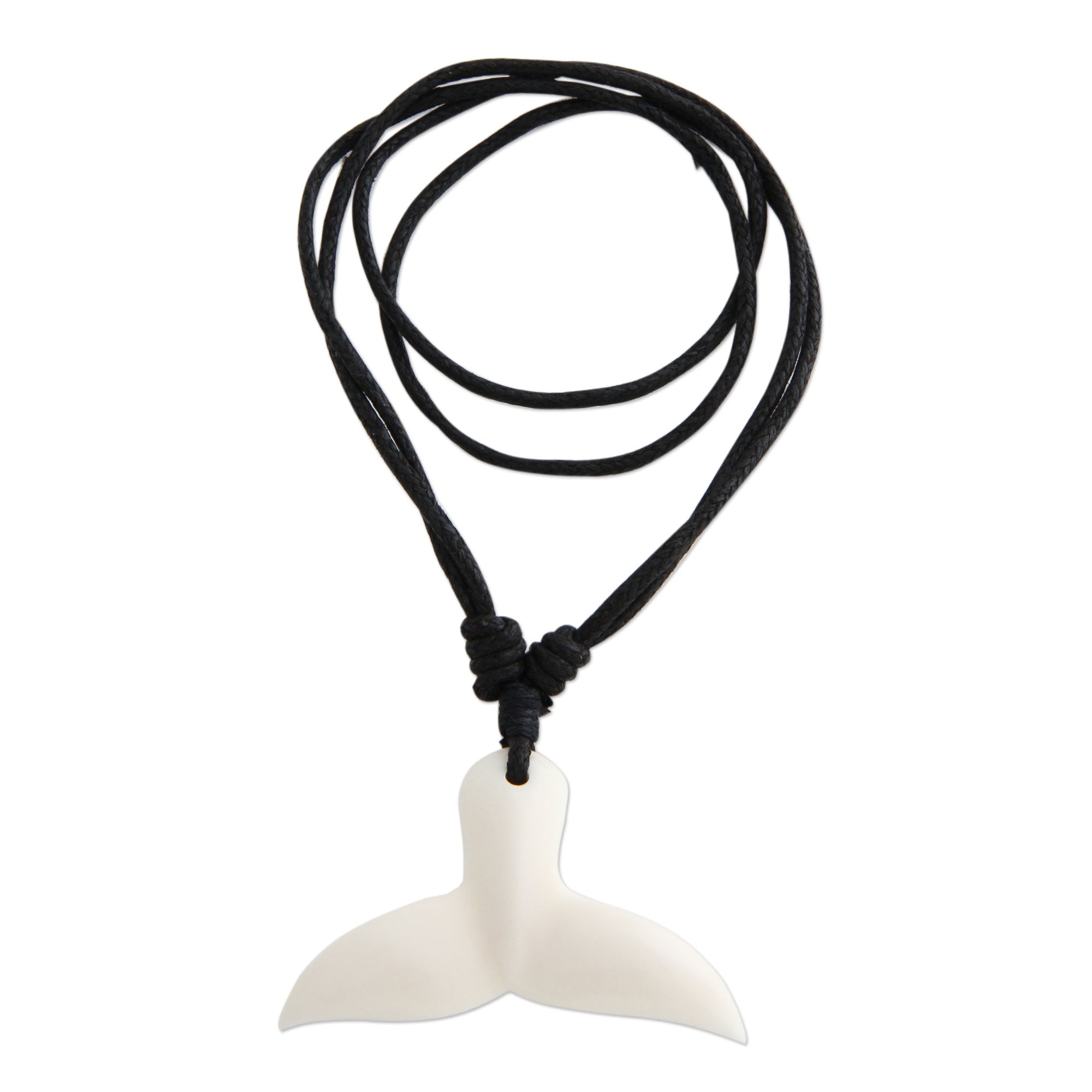 Premium Whale Tail Bone Pendant Necklace - Handcrafted Elegance