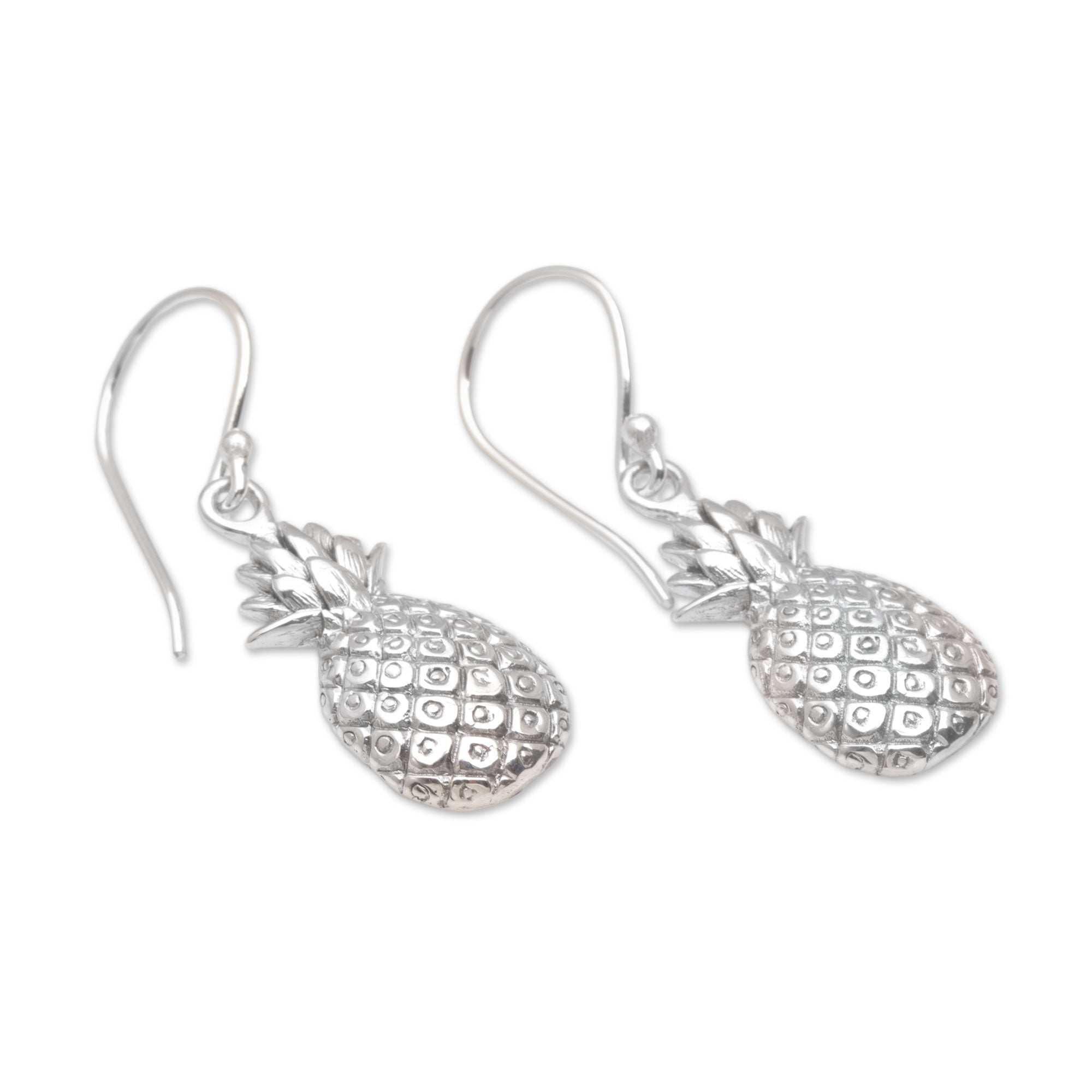 Premium Pineapple Sterling Silver Earrings - Handcrafted Elegance