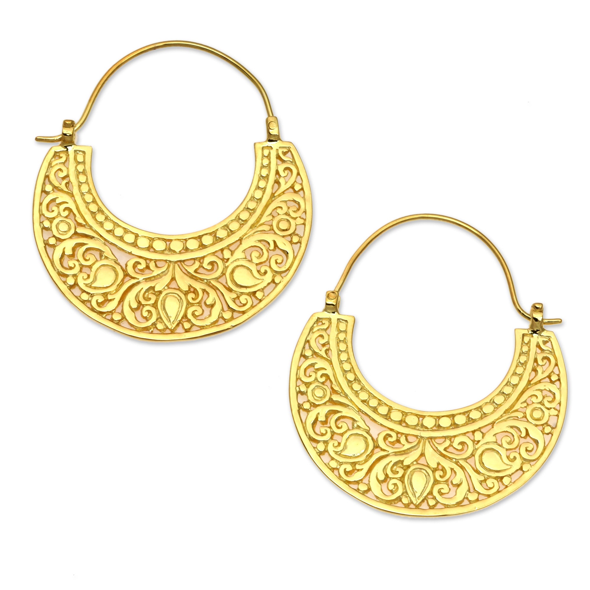 Premium Garden of Eden Gold Plated Hoop Earrings