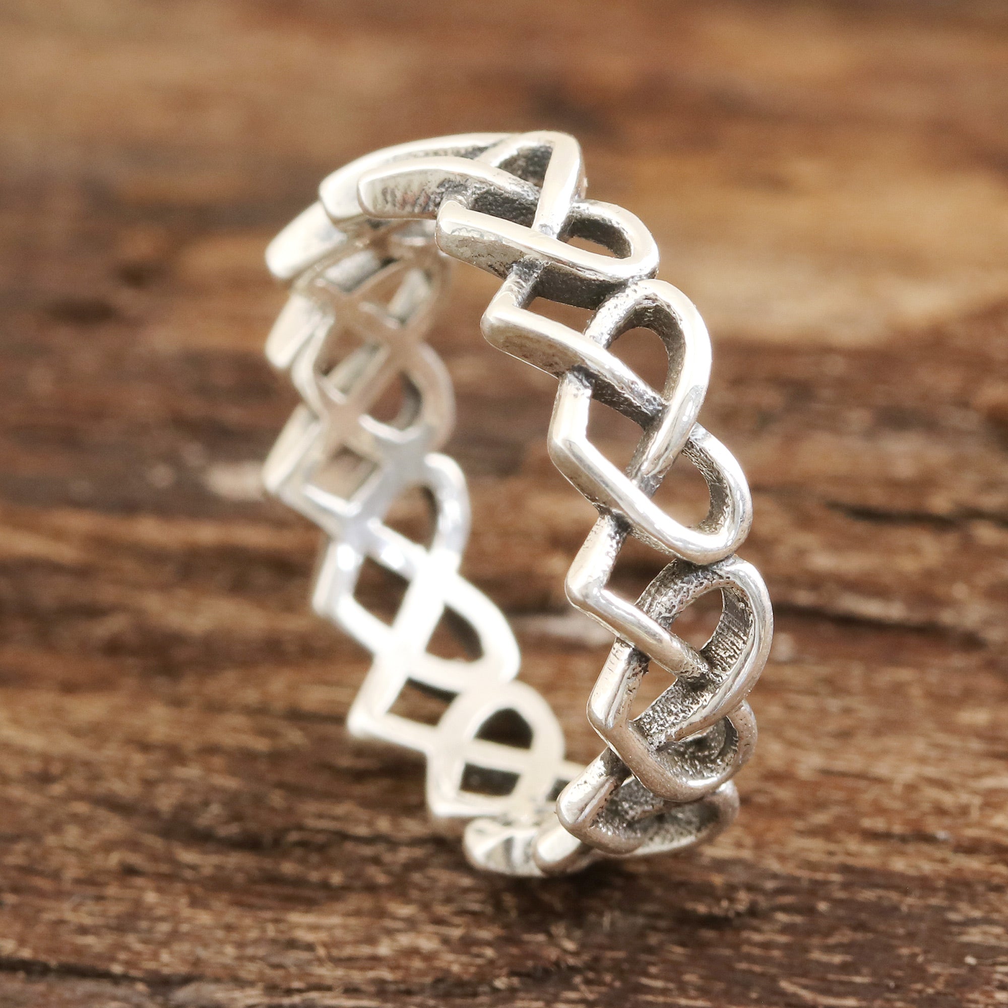 Premium Celtic Heart Sterling Silver Band Ring – Handcrafted in India