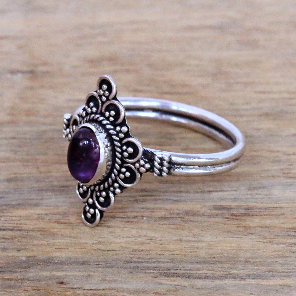 Premium Handcrafted Amethyst Cocktail Ring – Daydream Temple Collection