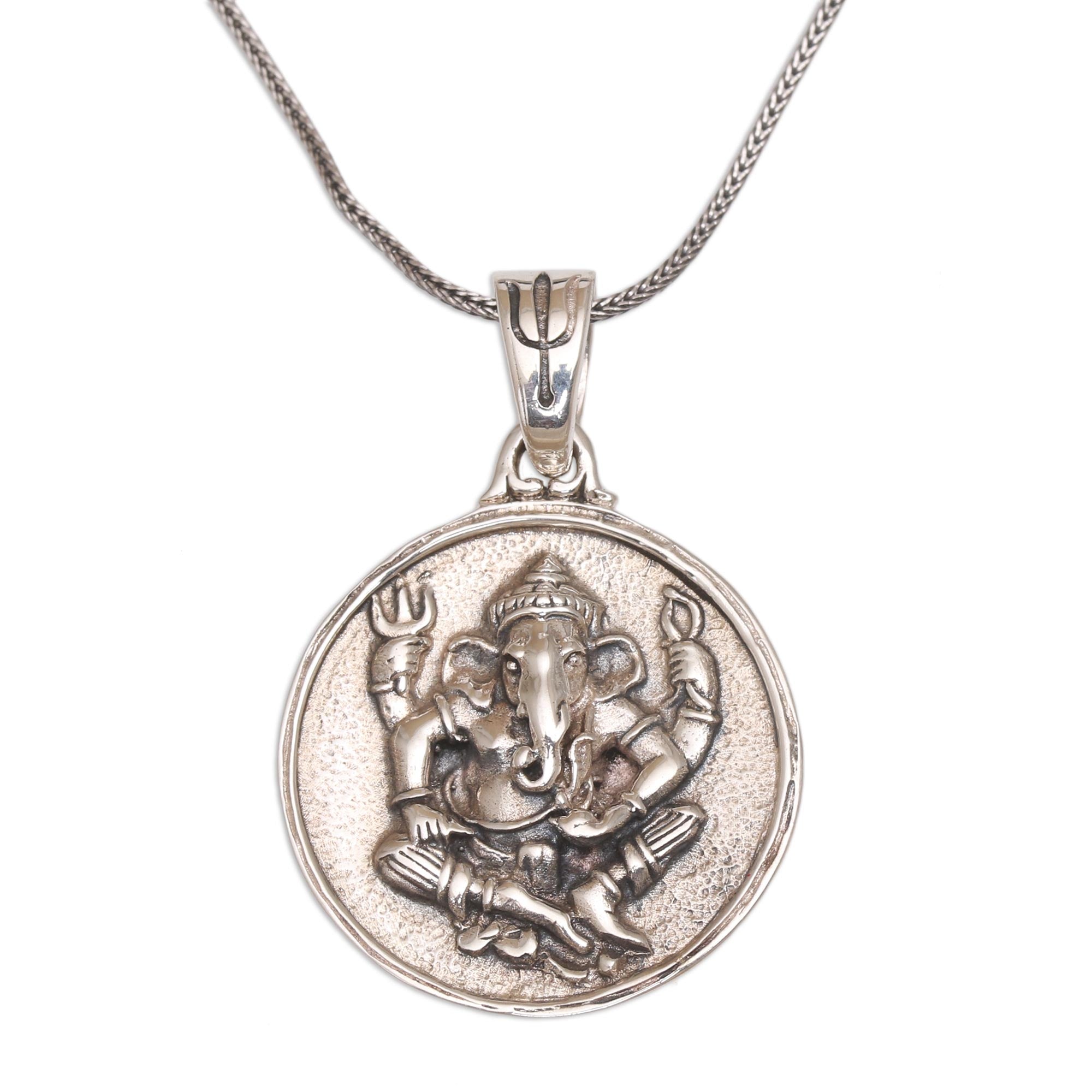 Premium Ganesha Sterling Silver Pendant Necklace - Spiritual Elegance