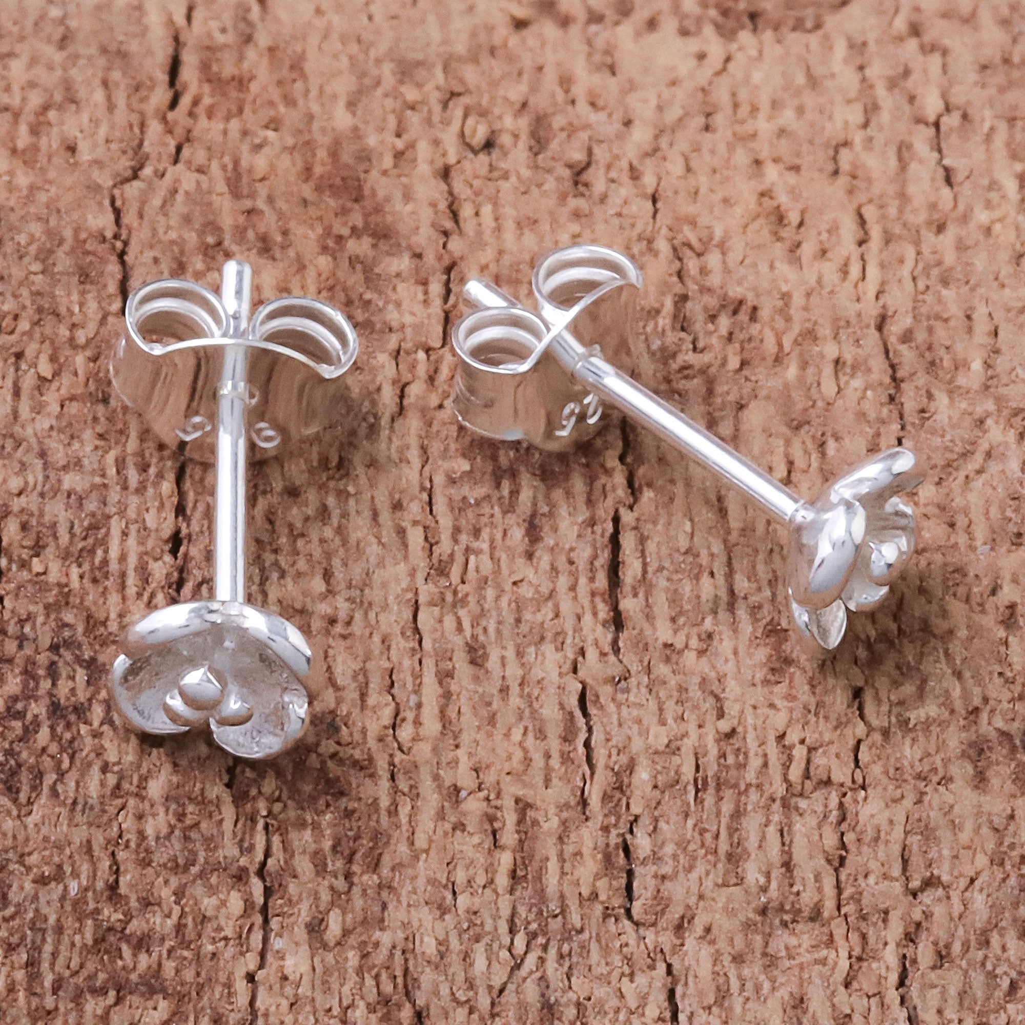 Premium Pollinators Floral Sterling Silver Stud Earrings - Handcrafted in Thailand