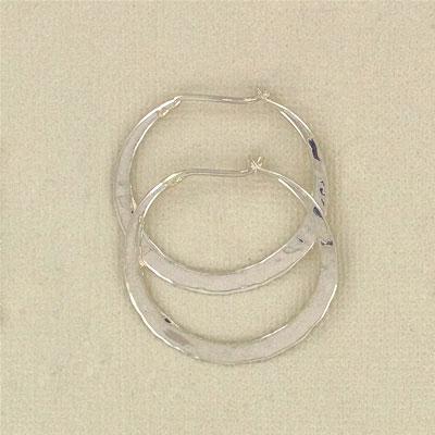 Premium 20mm Handcrafted Sterling Silver Hammered Hoop Earrings