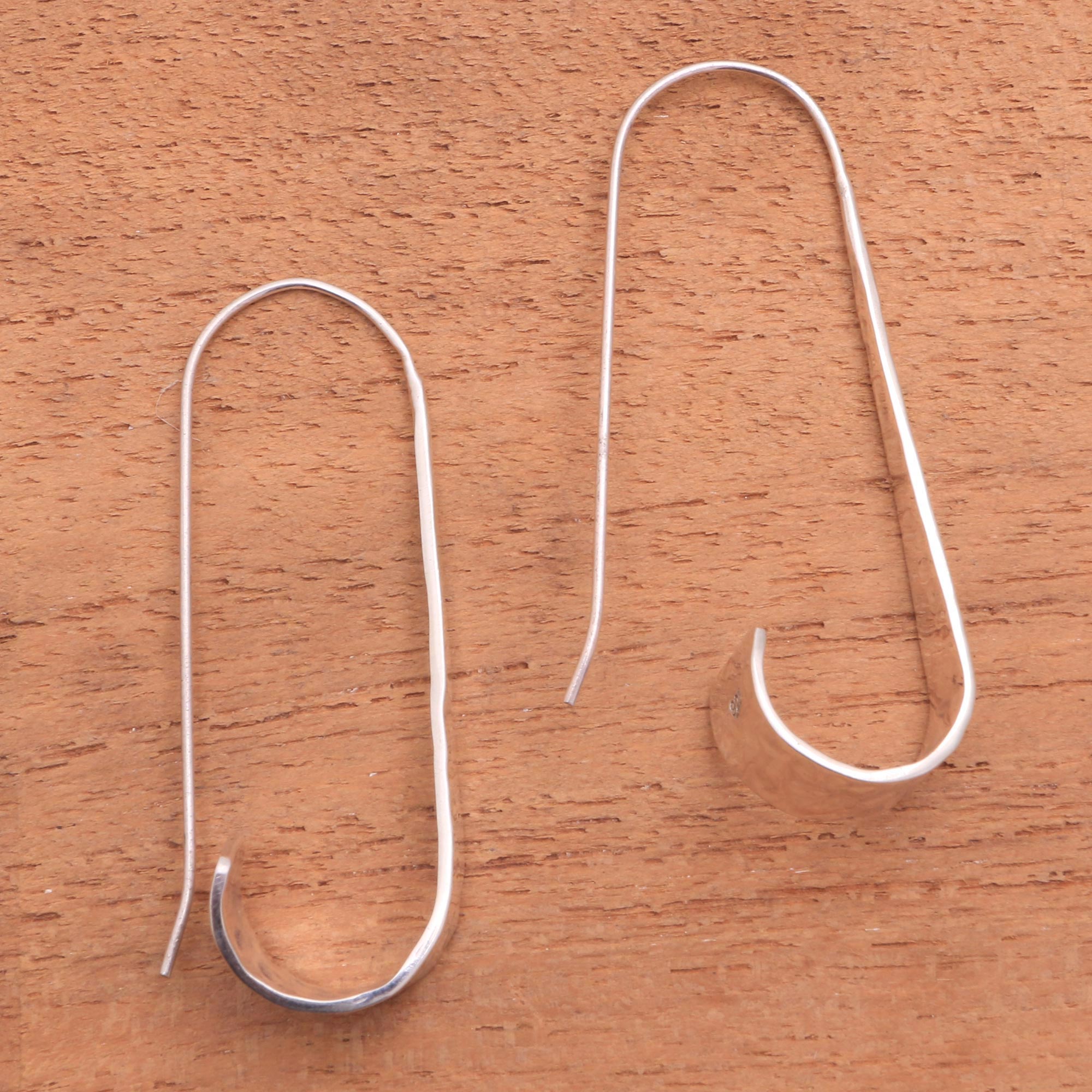 Premium Sterling Silver Curling Drop Earrings – Handcrafted in Bali