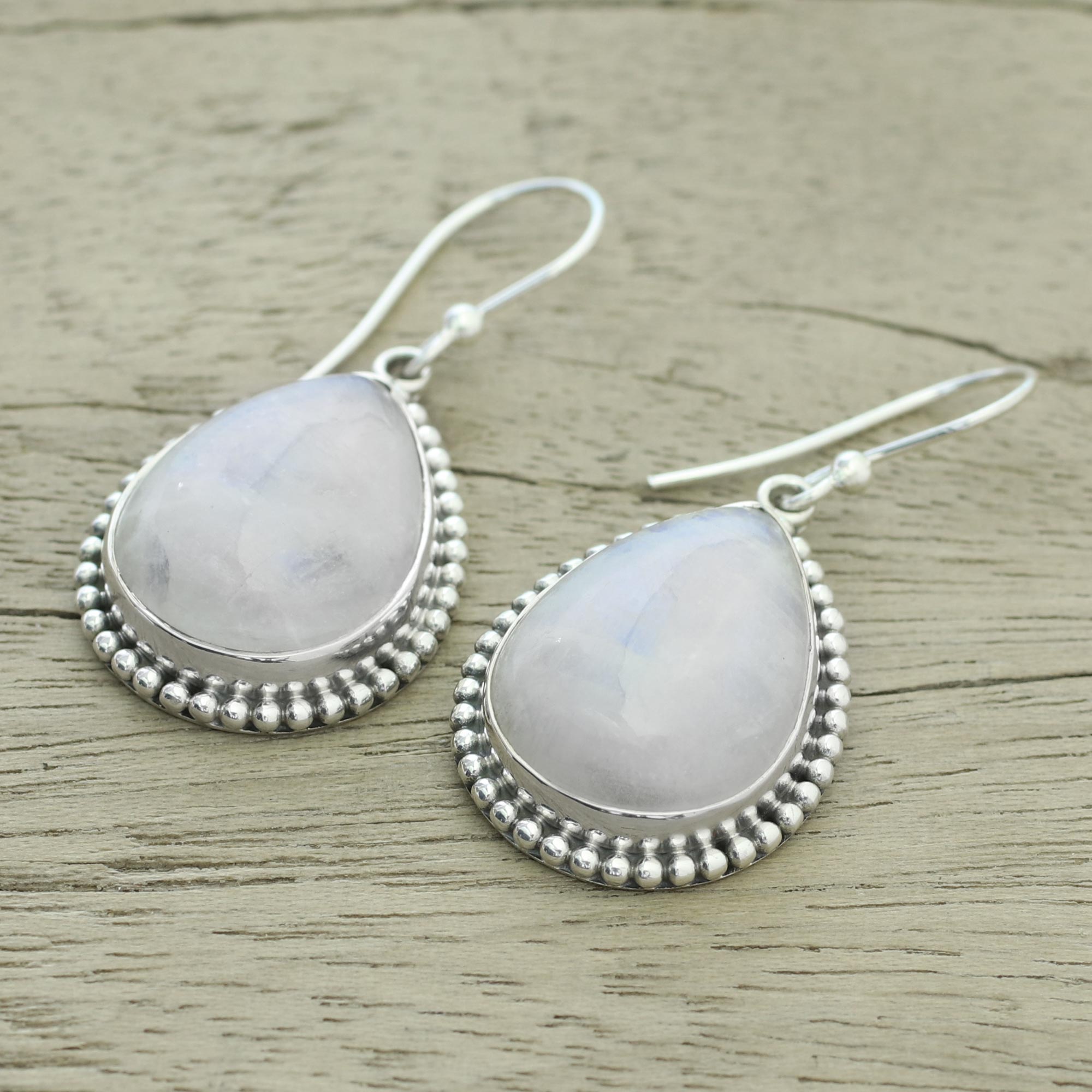 Premium Mystical Charm Rainbow Moonstone Earrings – Handcrafted Sterling Silver Jewelry