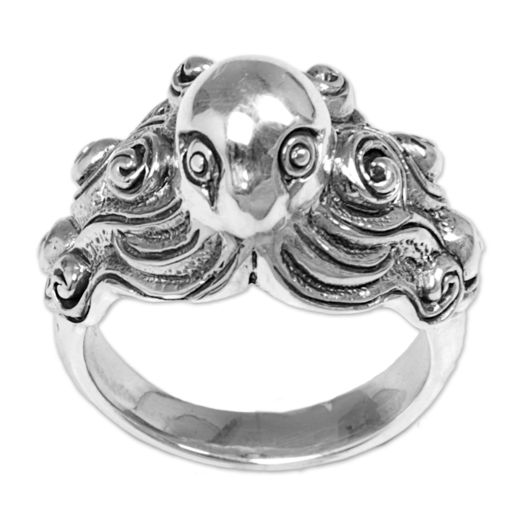 Premium Deep Ocean Octopus Sterling Silver Ring