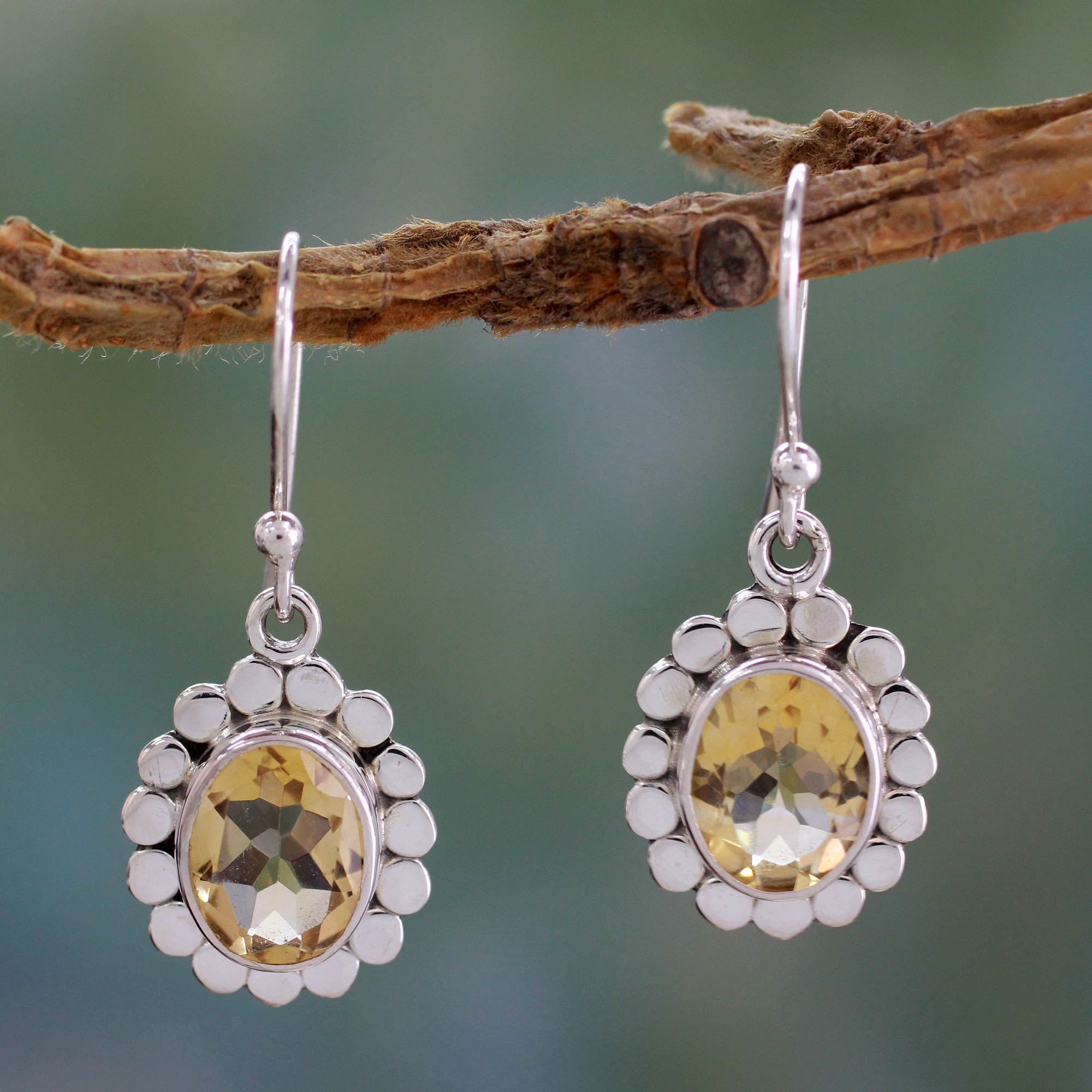 Premium Citrine Petal Dangle Earrings - Ultimate Elegance