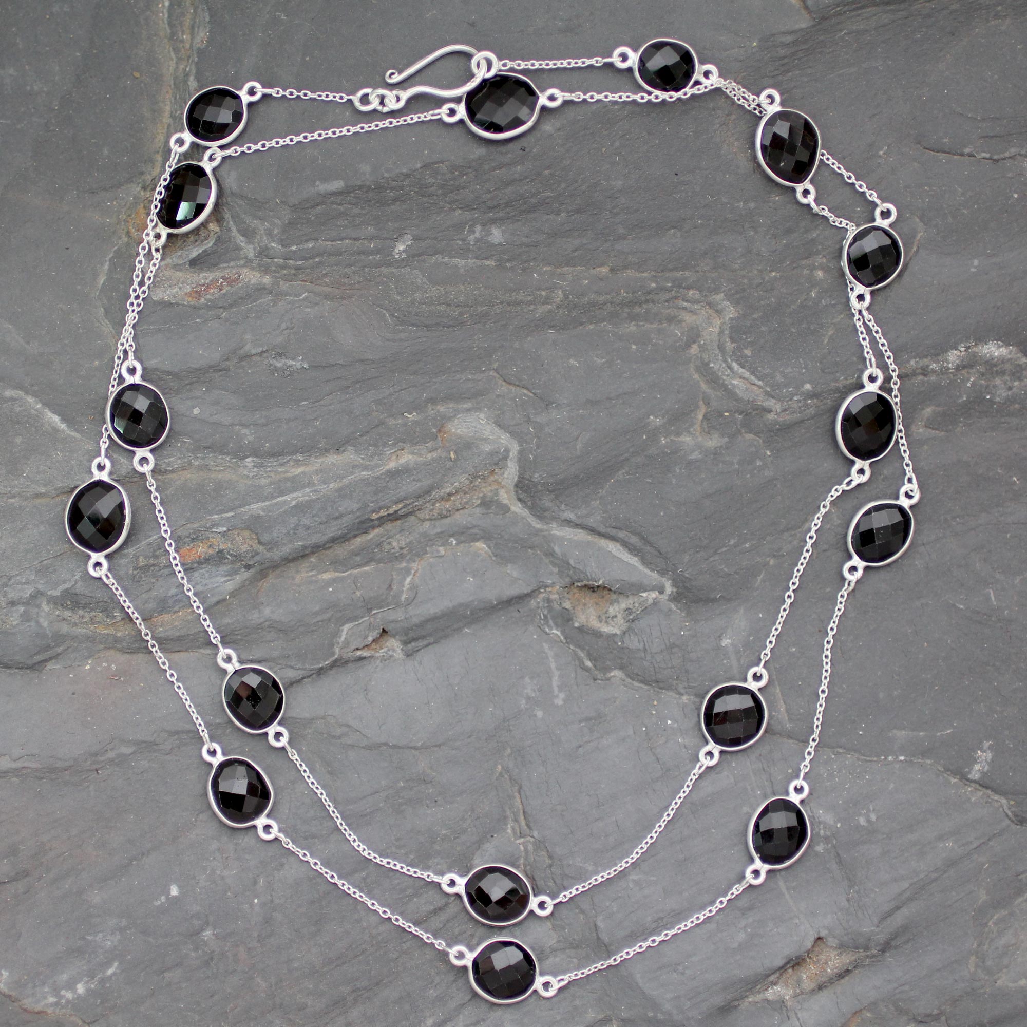 Premium Duduma Majesty Smoky Quartz Silver Necklace - Handcrafted Elegance