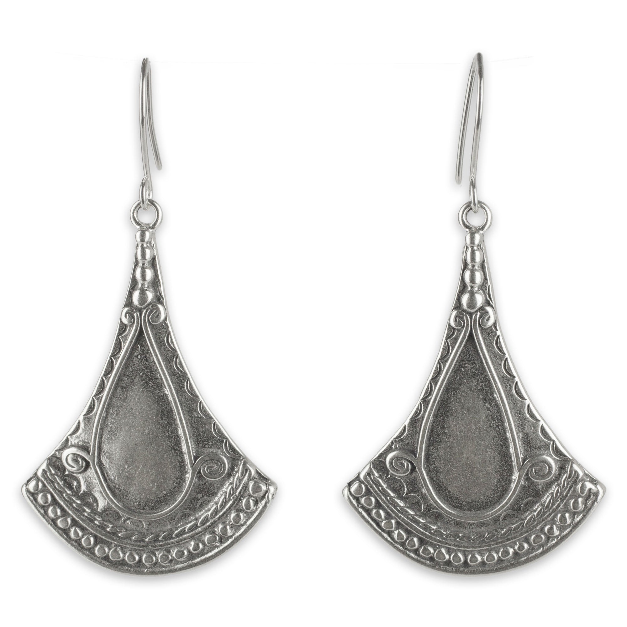 Premium Mexican Fantasy Taxco Silver Dangle Earrings - Handcrafted Elegance