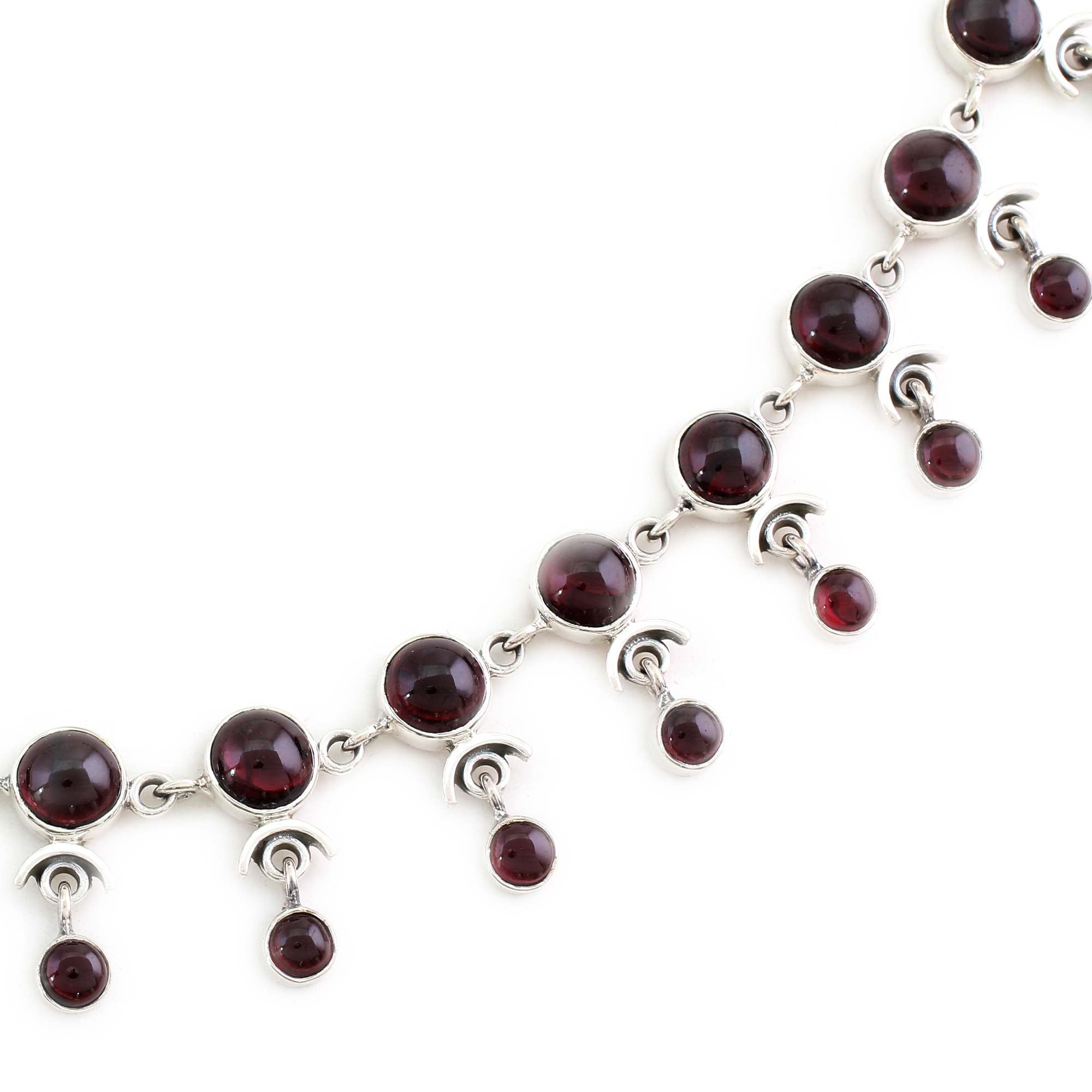 Premium Gratitude Garnet Choker - Artisan Crafted Sterling Silver Necklace