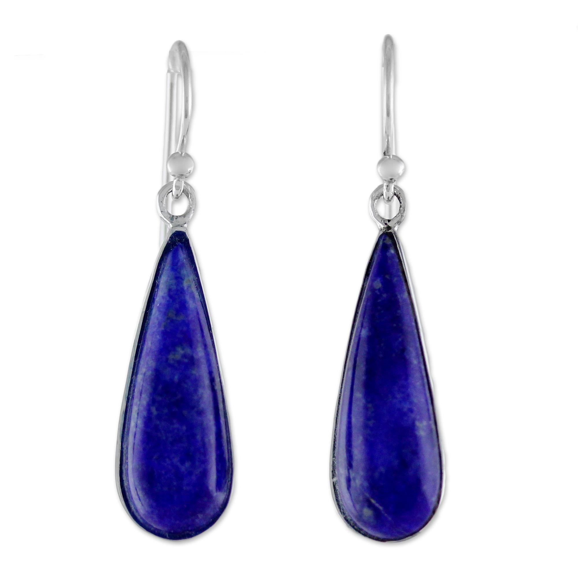 Premium Morning Raindrops Lapis Earrings - Handmade Luxury