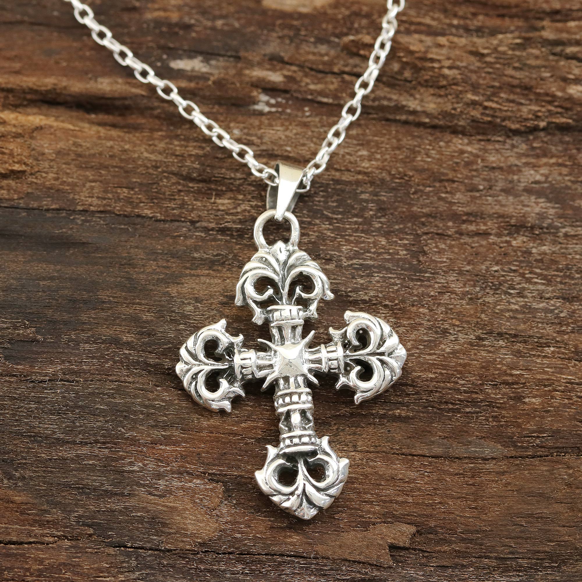 Premium Sterling Silver Cross Pendant Necklace - Faith & Creativity Inspired