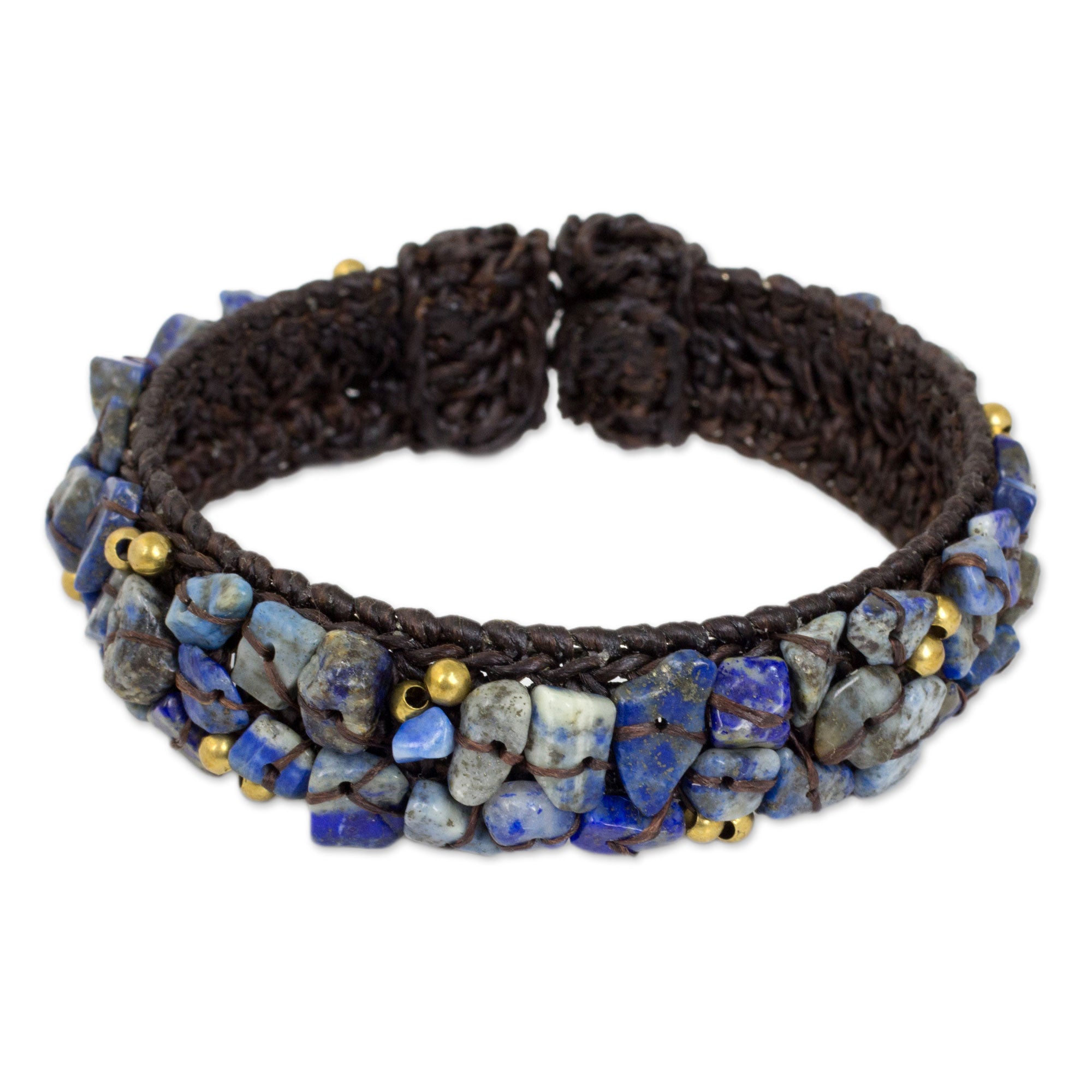 Premium Ocean Day Lapis Lazuli Handcrafted Cuff Bracelet