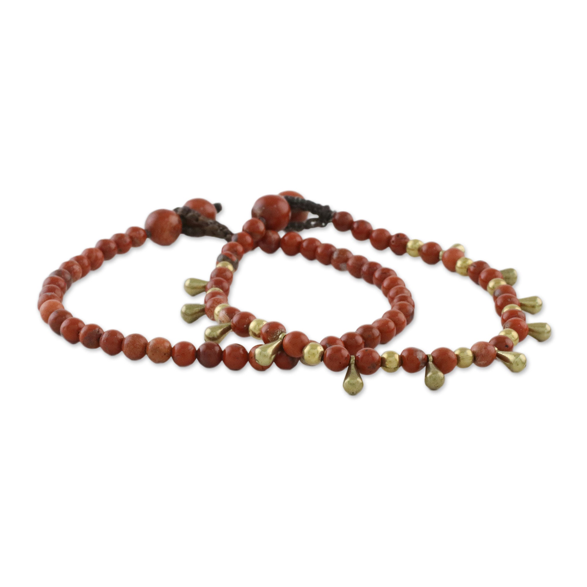 Premium Forever Jasper Beaded Bracelets - Handcrafted in Thailand (Pair)