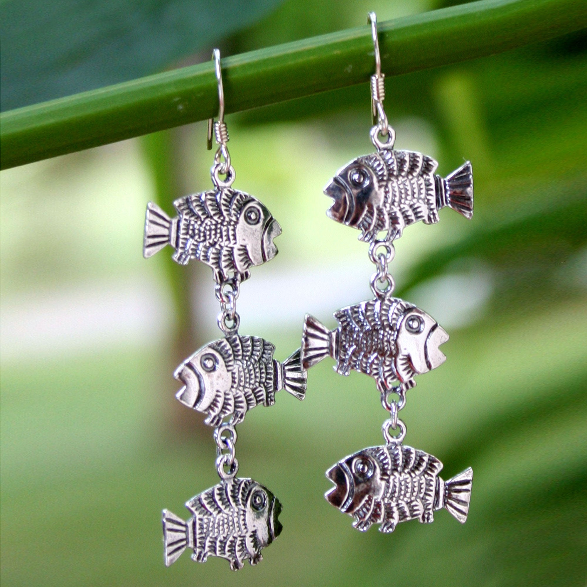 Premium Thai Fish Sterling Silver Earrings – Handcrafted Elegance