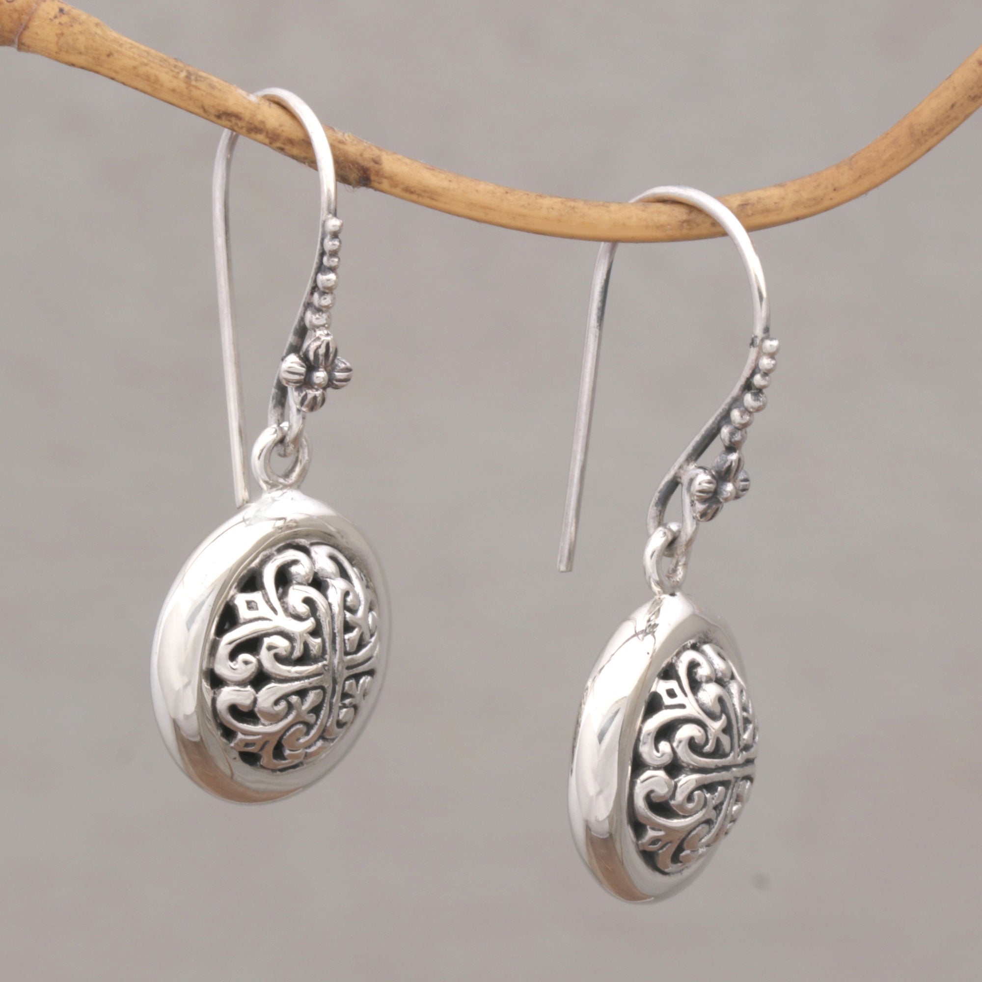 Premium Denpasar Moonbeams Sterling Silver Dangle Earrings – Handcrafted in Indonesia