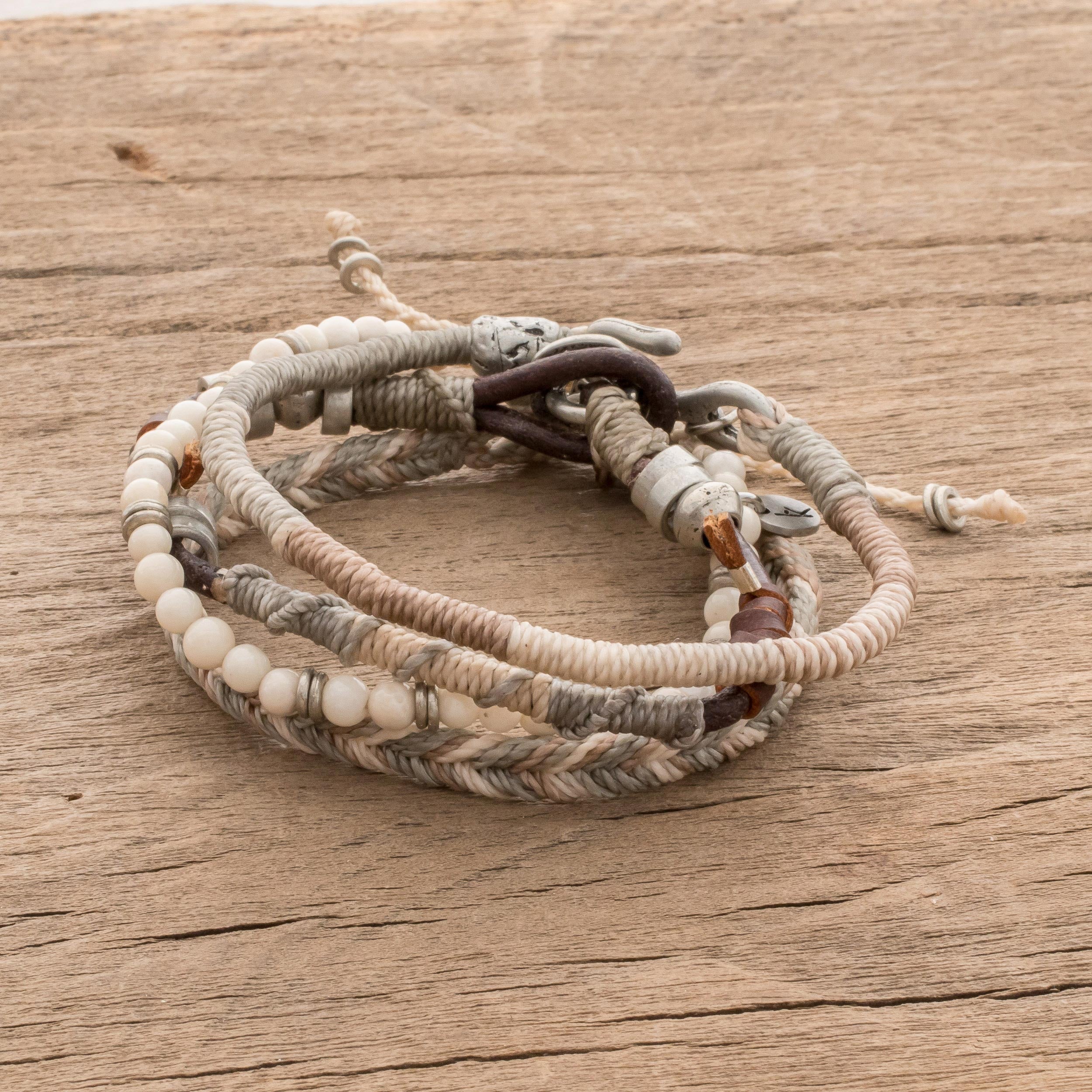 Premium Maya Highlands Unisex Macrame Bracelet Set (4-Piece Bohemian Collection)