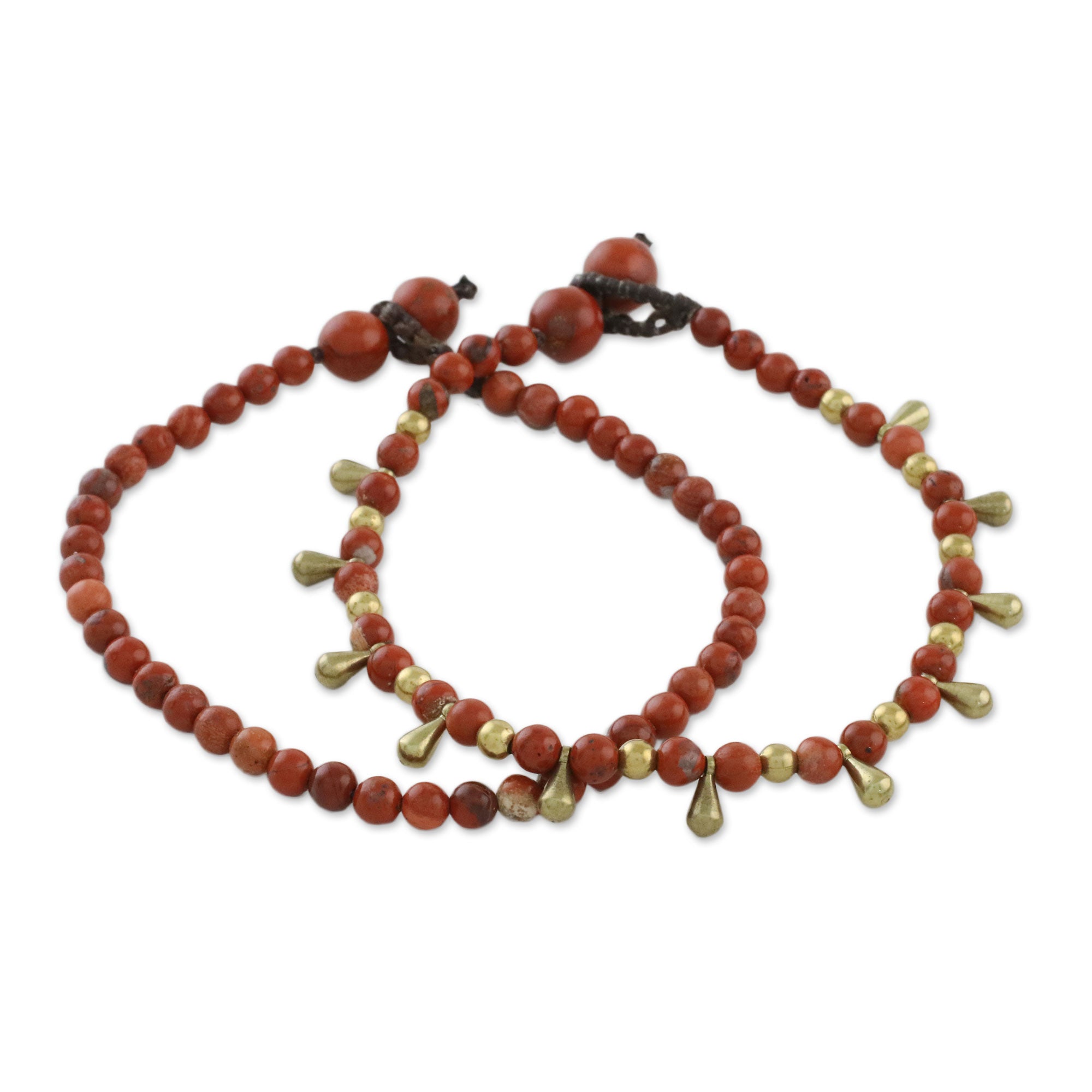 Premium Forever Jasper Beaded Bracelets - Handcrafted in Thailand (Pair)