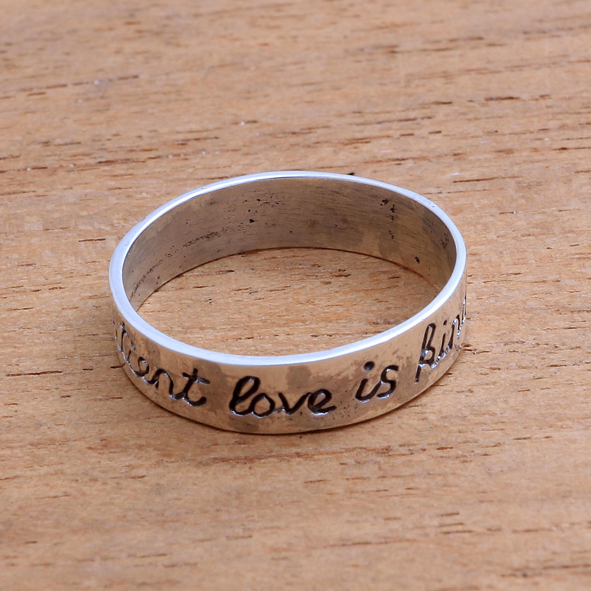 Ultimate Romantic Love Sterling Silver Band Ring - Handcrafted in Bali