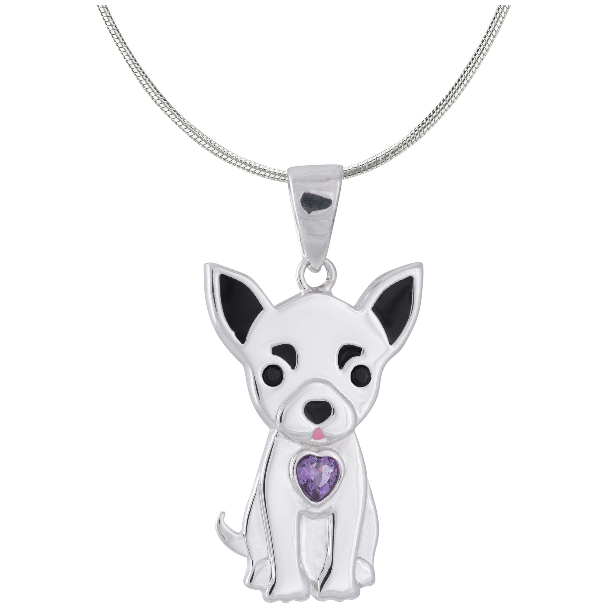 Premium Sterling Silver & Crystal Pup Necklace - Ultimate Animal Lover's Charm