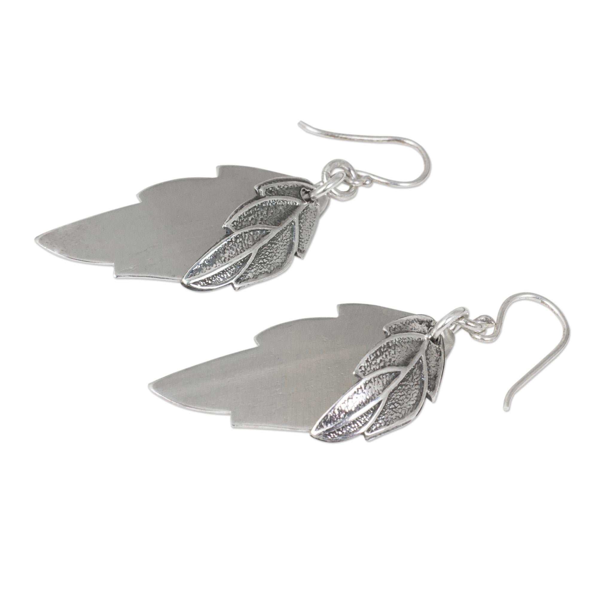 Premium Shadow Leaves Handmade 925 Sterling Silver Earrings