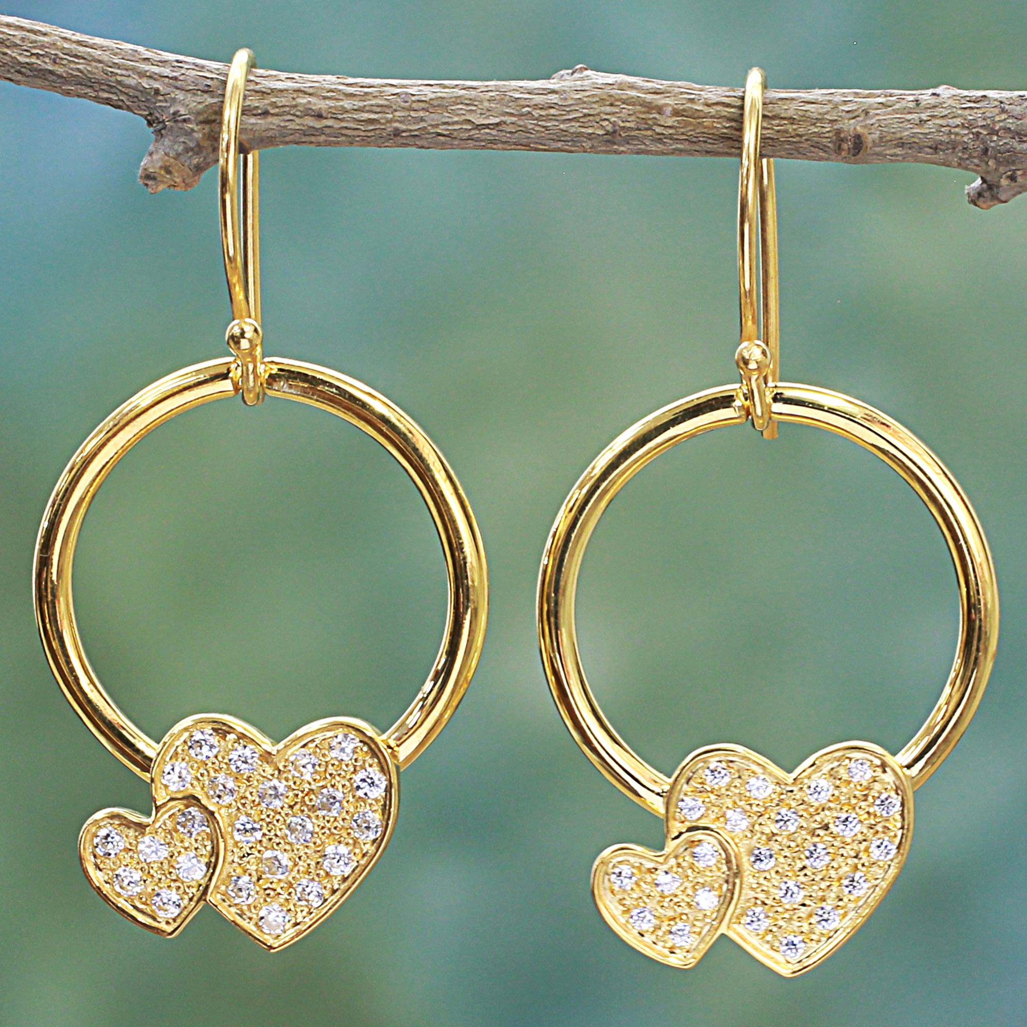 Premium 18K Gold Plated Butterfly Earrings with Cubic Zirconia - Ultimate Elegance