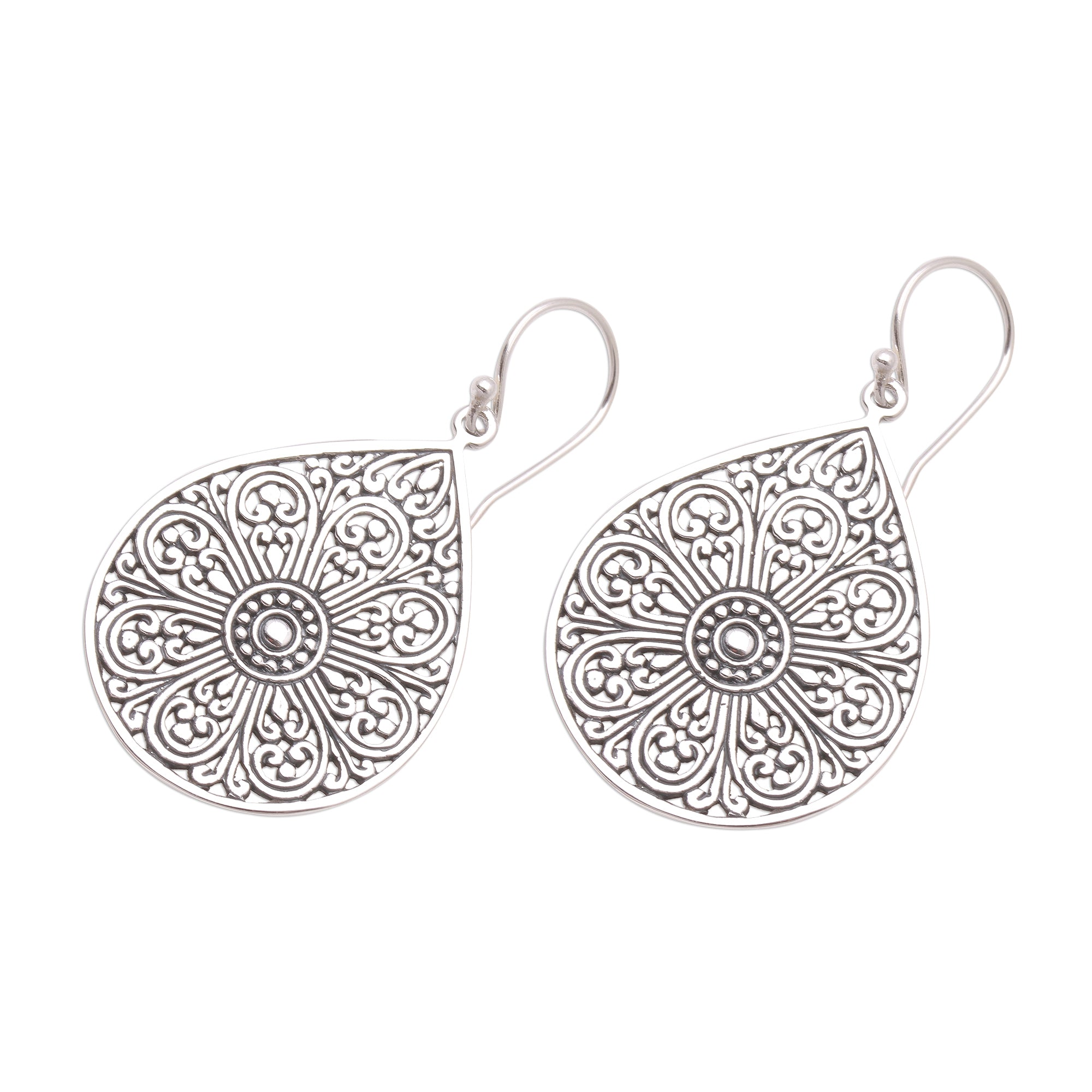 Premium Teardrop Sterling Silver Dangle Earrings – Handcrafted in Bali