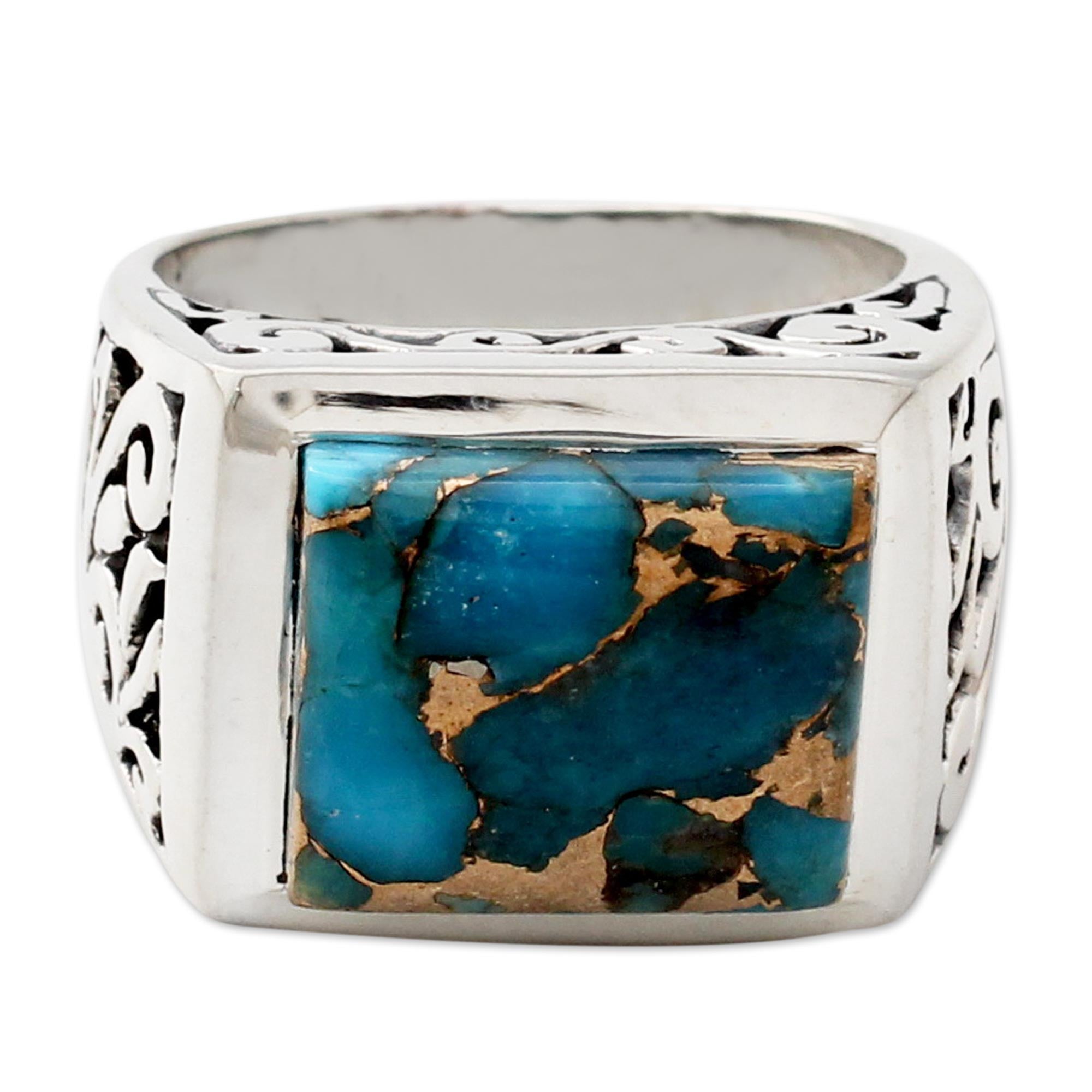 Premium Handcrafted Sterling Silver & Turquoise Ring for Men & Women