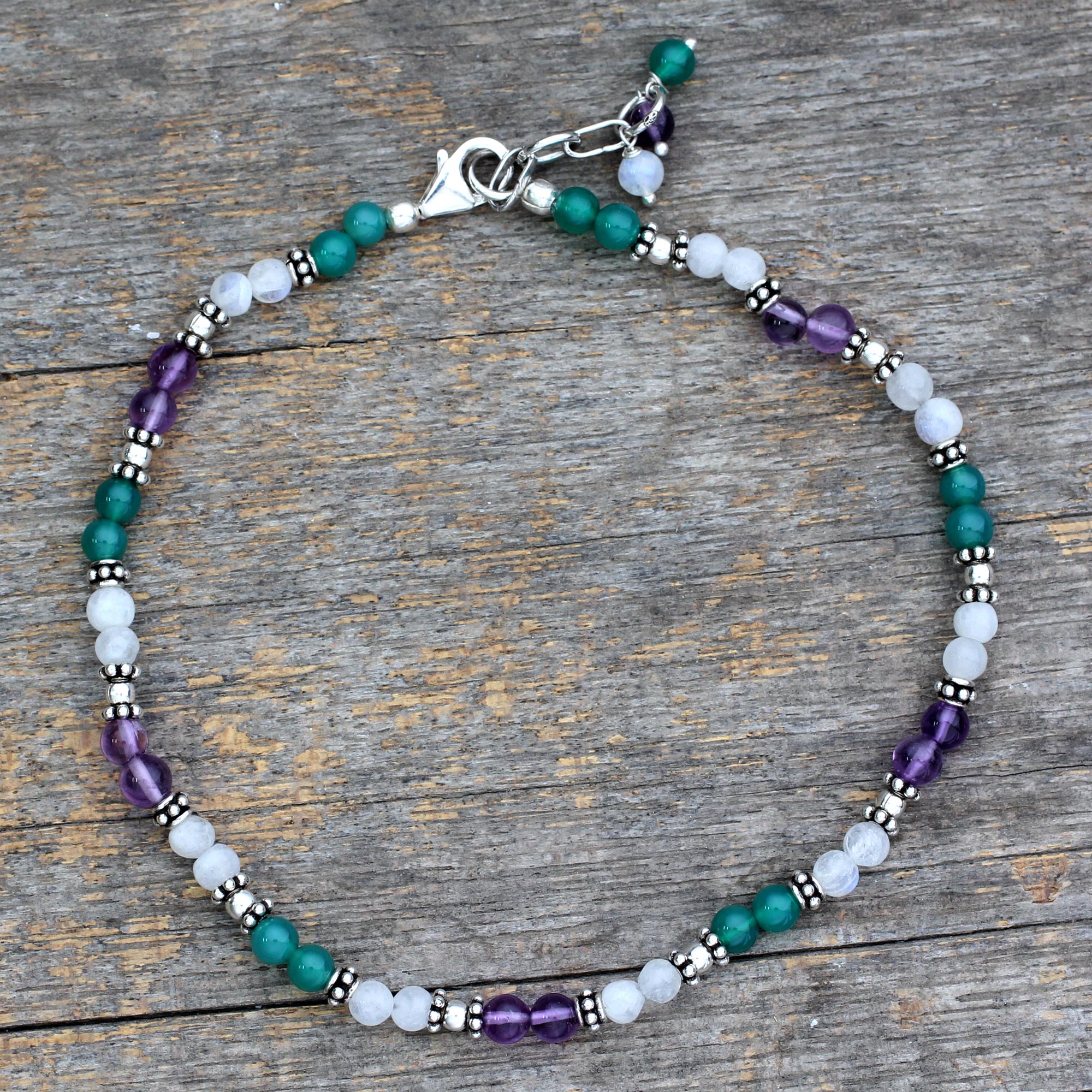 Premium Multi-Gem Aventurine Anklet - Handcrafted Elegance