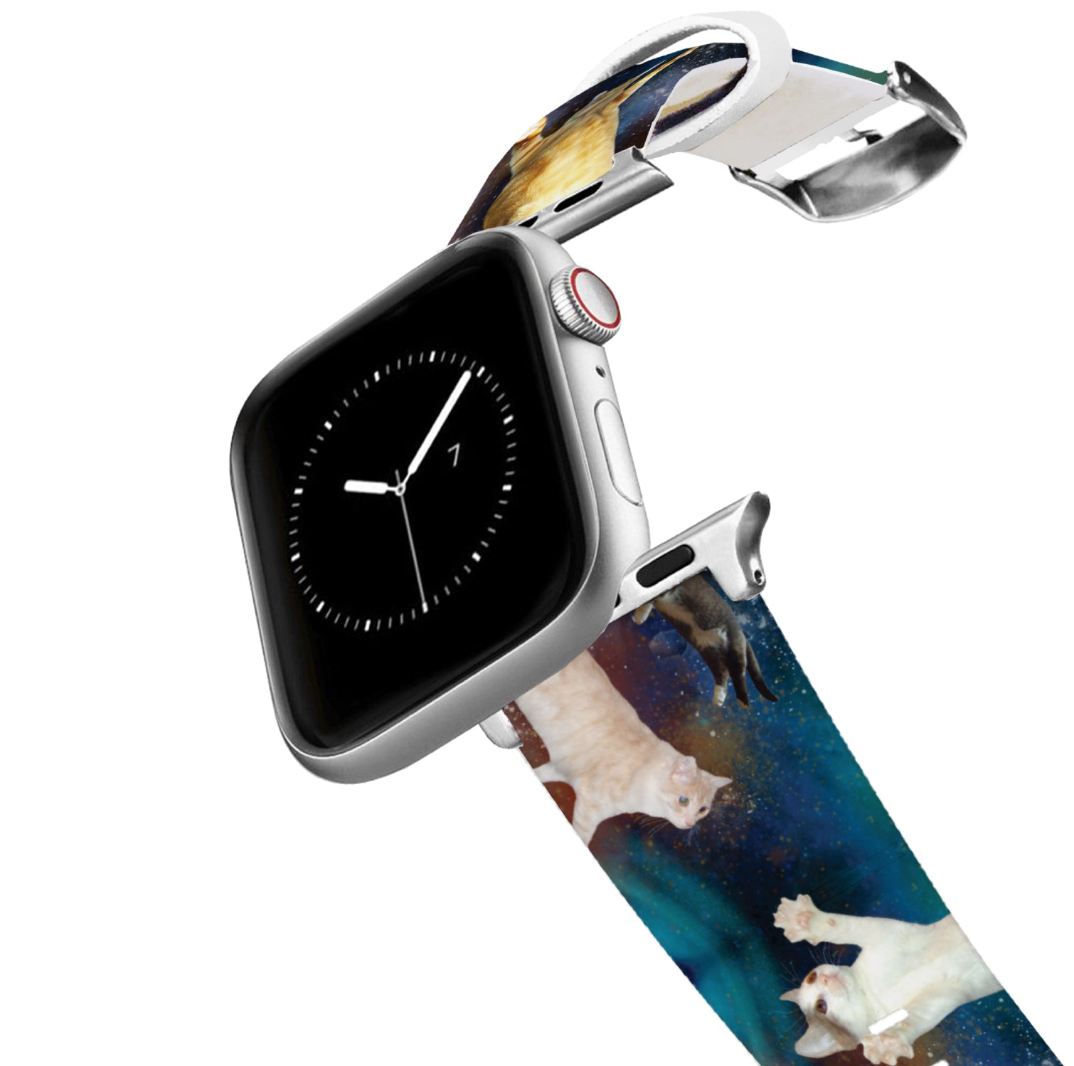 Premium Silver Space Cats Apple Watch Band - Upgrade Your Style