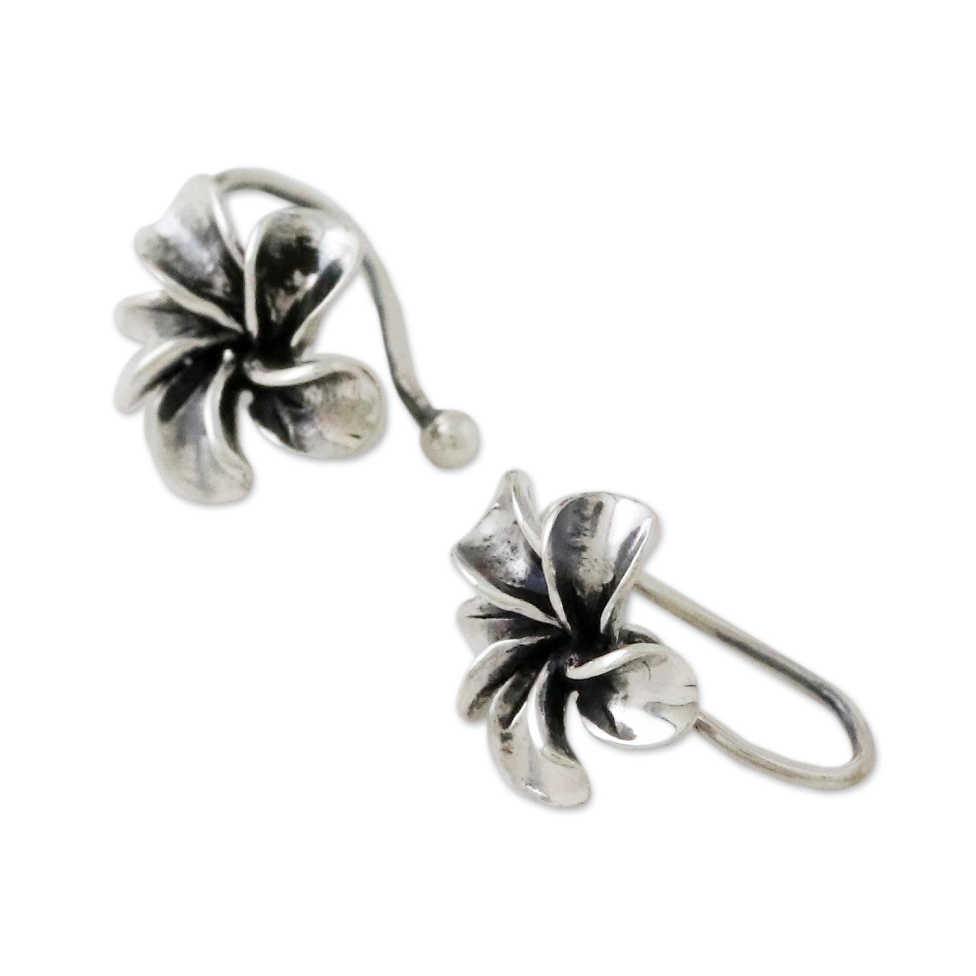 Premium Frangipani Spiral Ear Cuffs - Ultimate Elegance in Sterling Silver