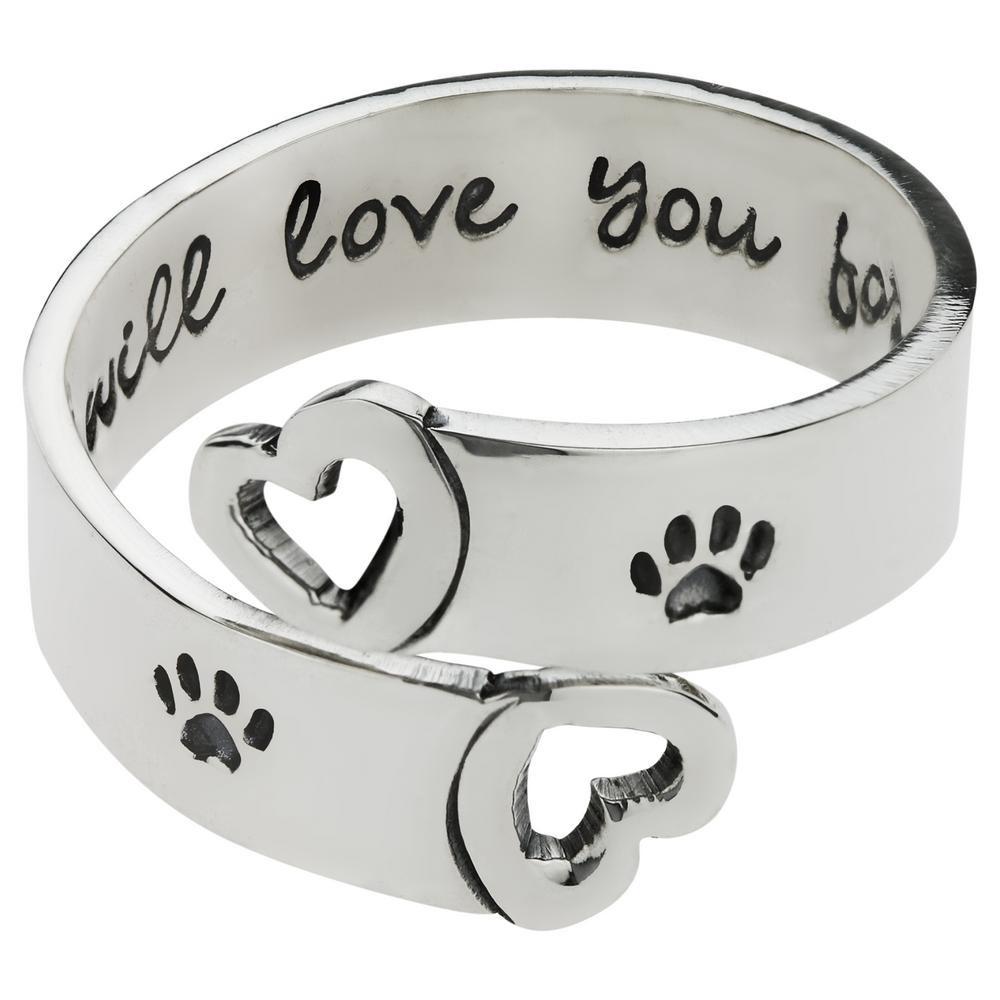 Ultimate Love Forever Adjustable Sterling Silver Paw Print Ring