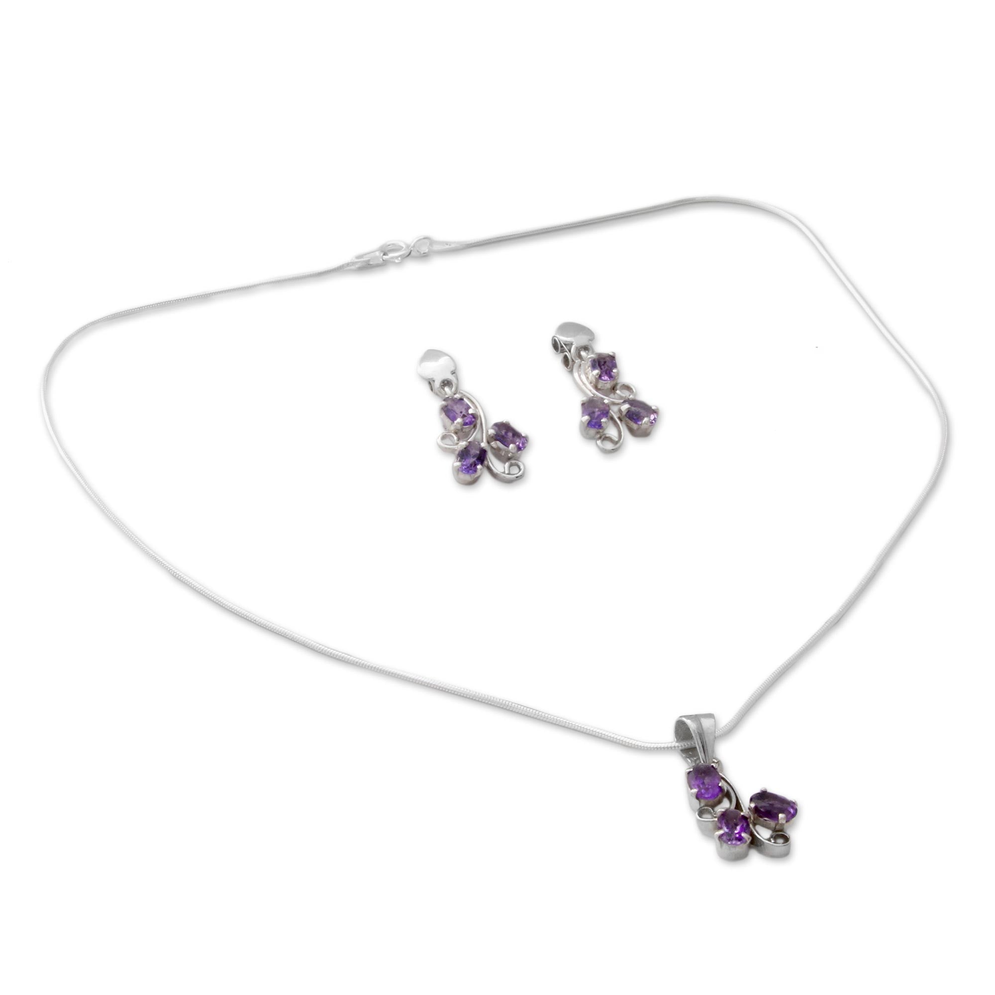 Premium Mystical Blooms Amethyst Jewelry Set - Ultimate Spiritual Chic