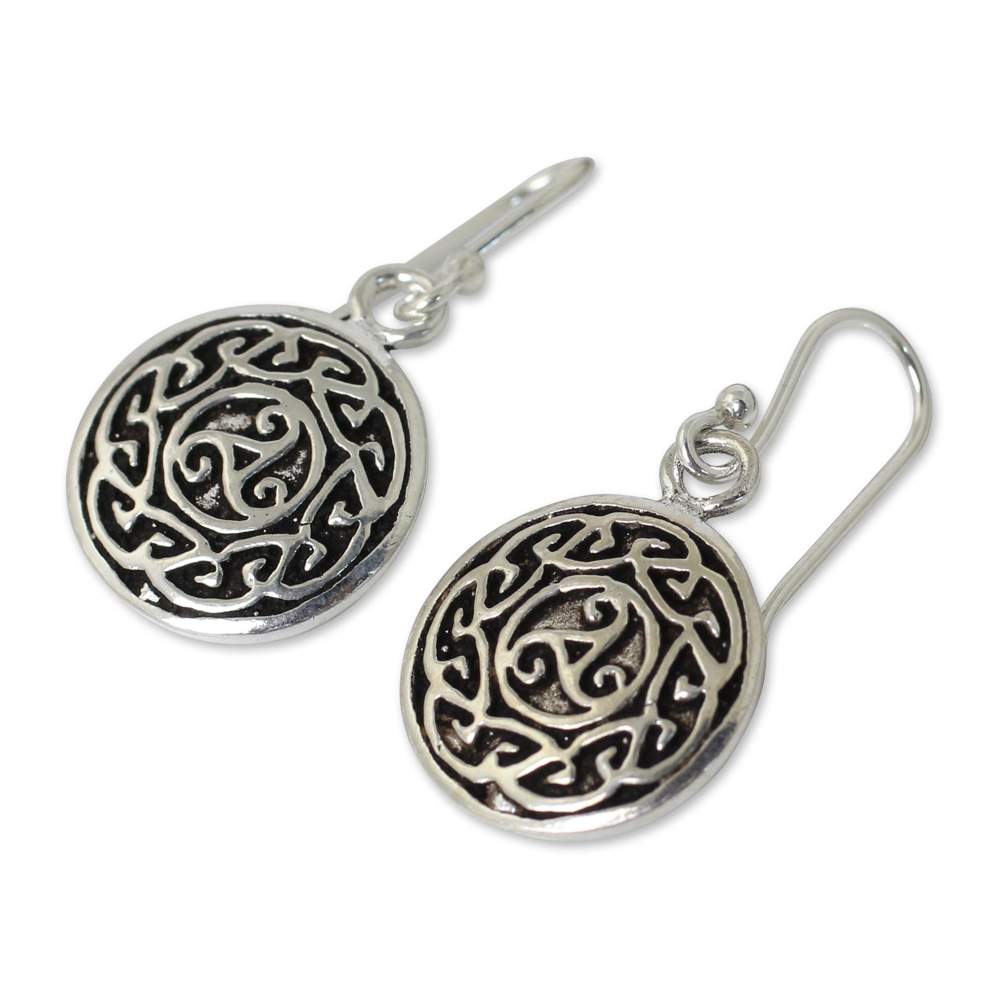 Premium Celtic Sister Goddess Silver Earrings - Handcrafted Sterling Silver Jewelry