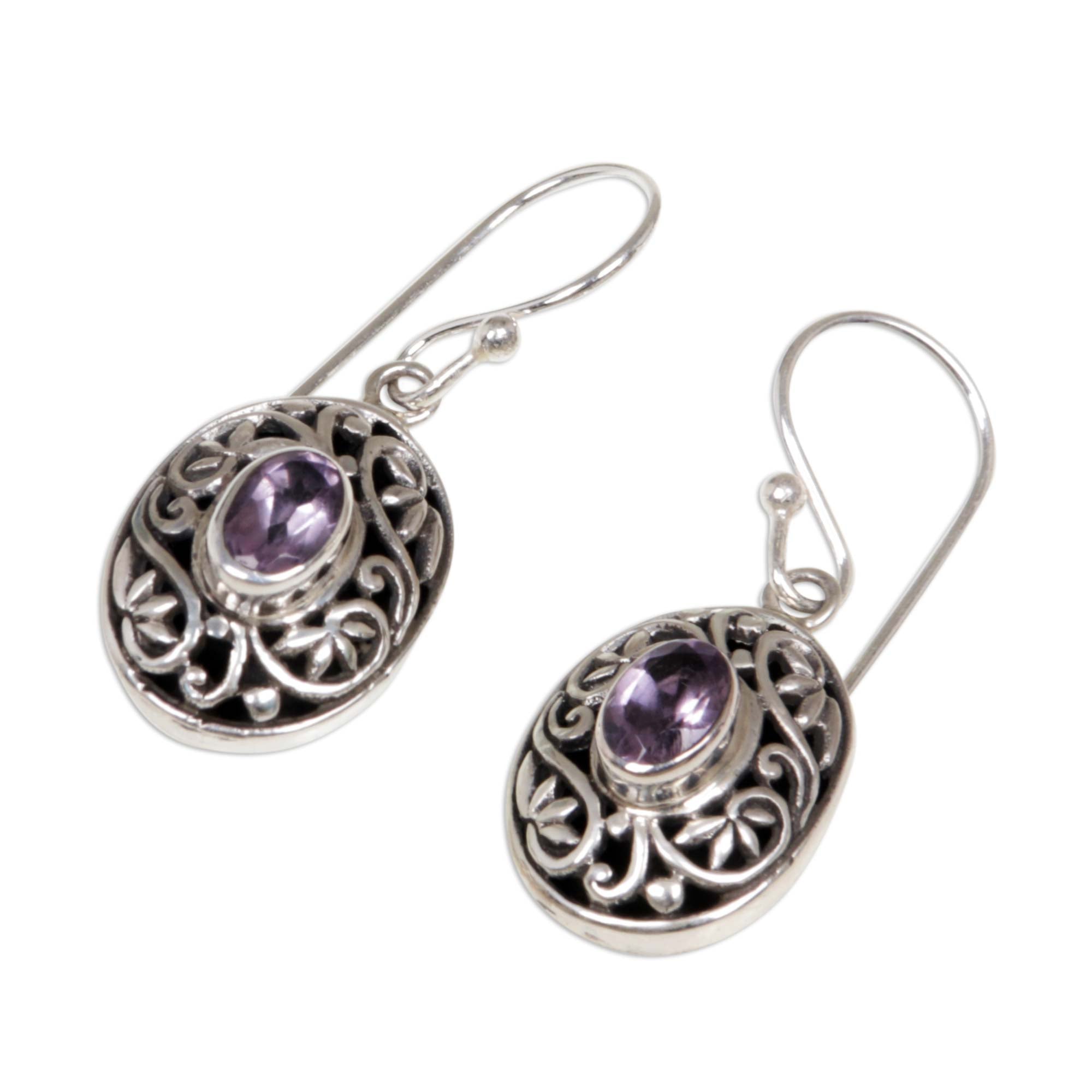 Premium Wild Beauty Amethyst Sterling Silver Dangle Earrings